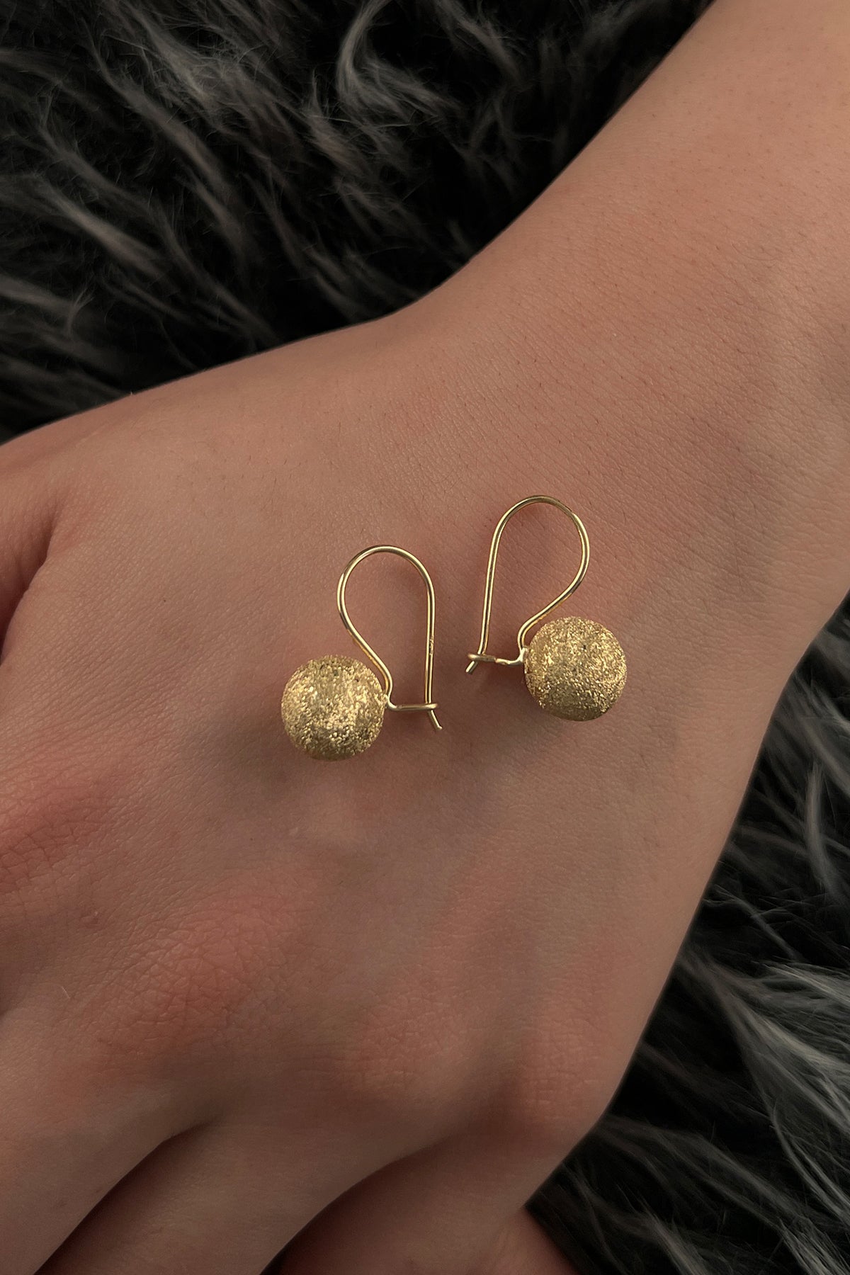 14K Gold Euroball Earrings