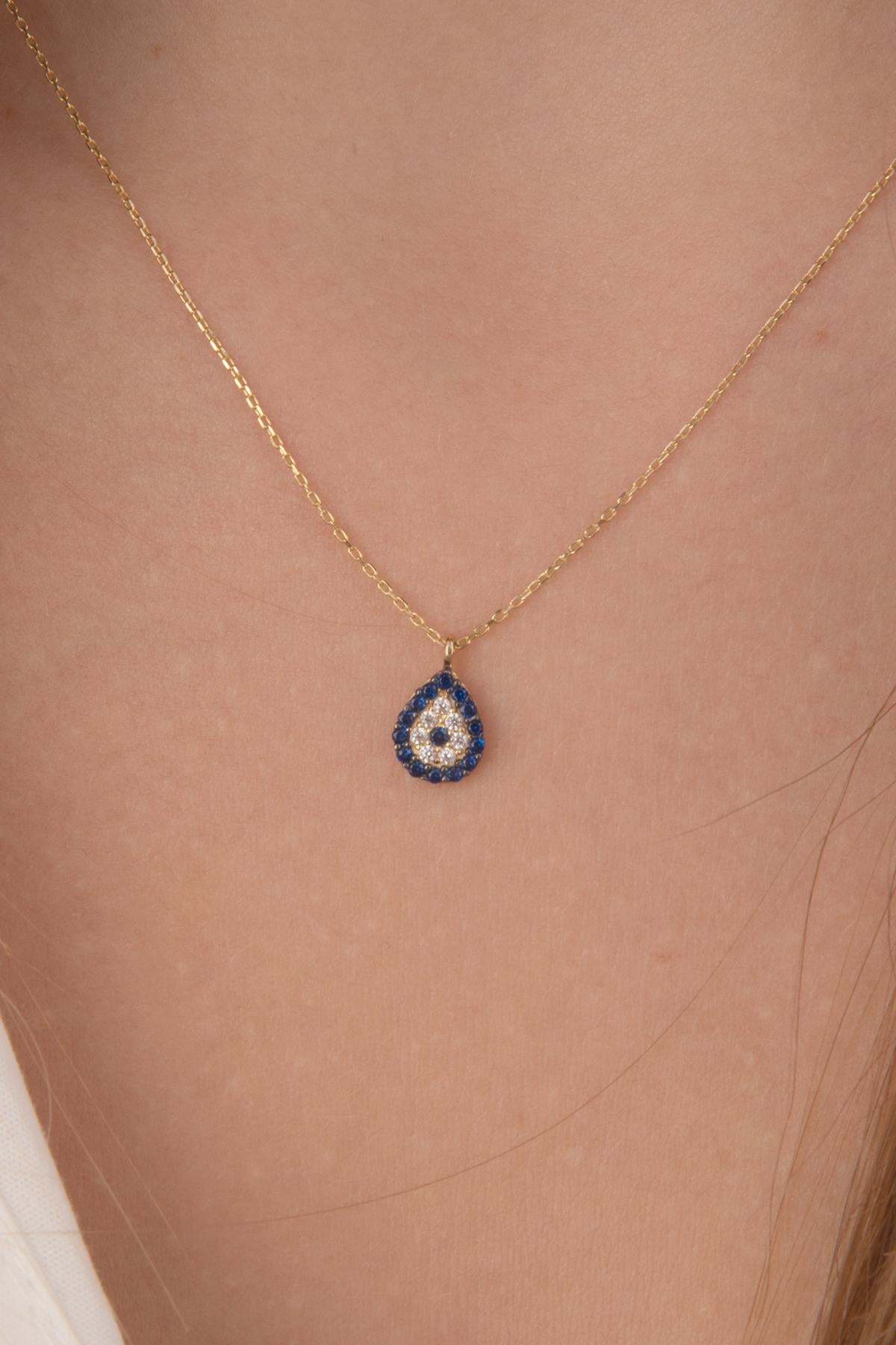 14K Gold Evil Eye Necklace