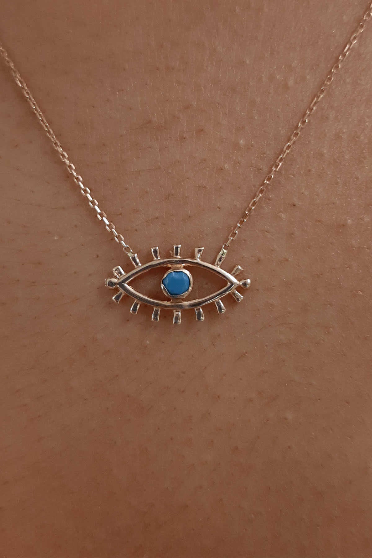 14K Gold Evil Eye Necklace