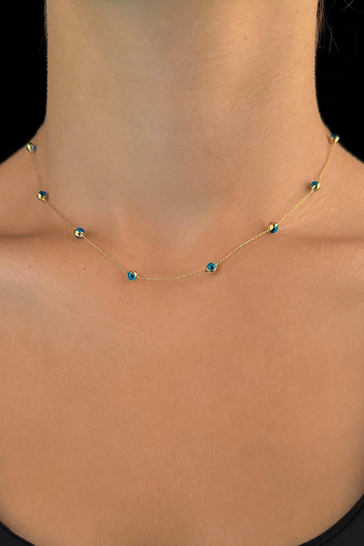 14K Gold Evil Eye Necklace