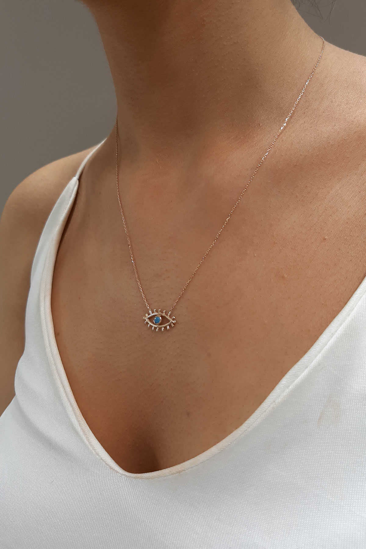 14K Gold Evil Eye Necklace