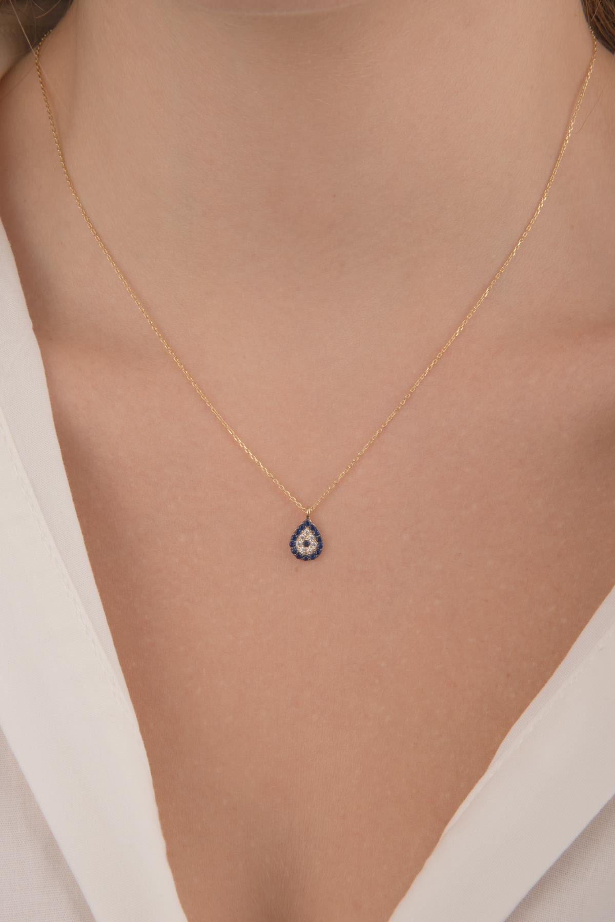14K Gold Evil Eye Necklace