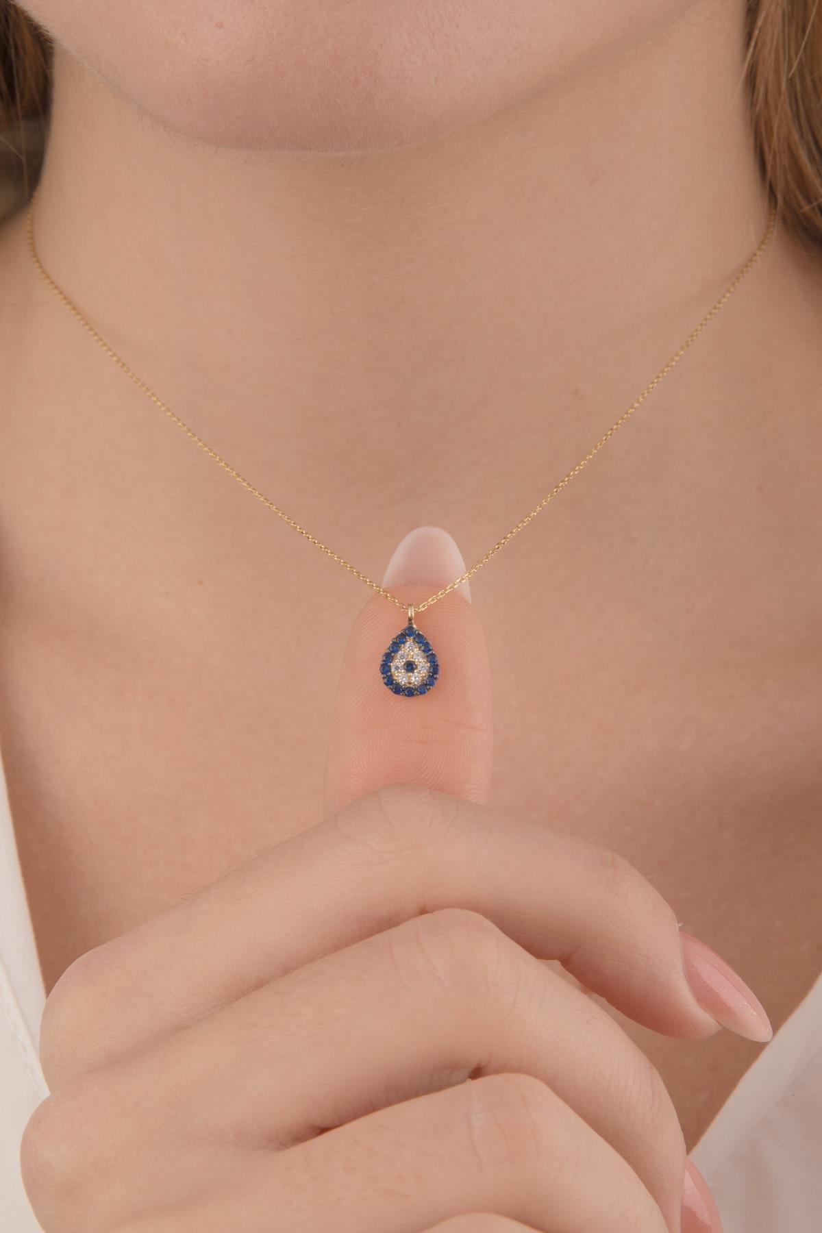 14K Gold Evil Eye Necklace