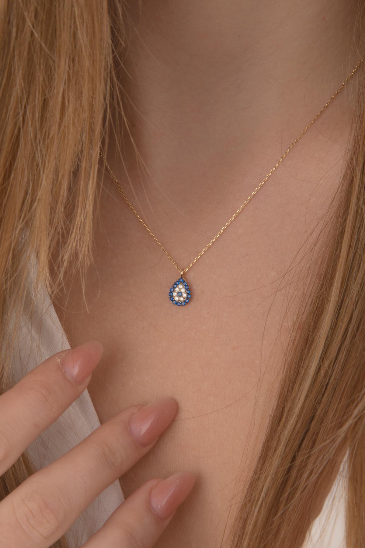 14K Gold Evil Eye Necklace