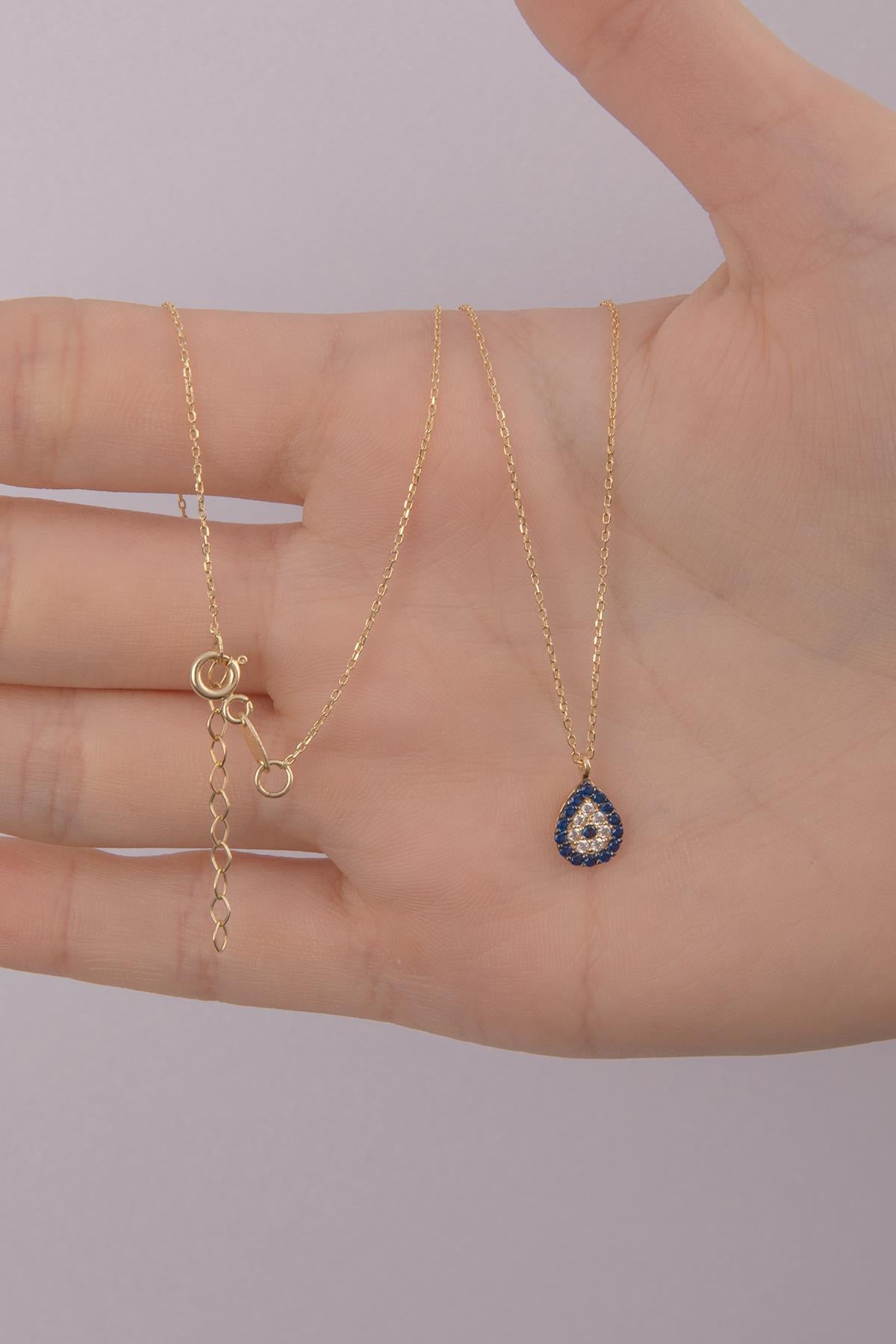 14K Gold Evil Eye Necklace