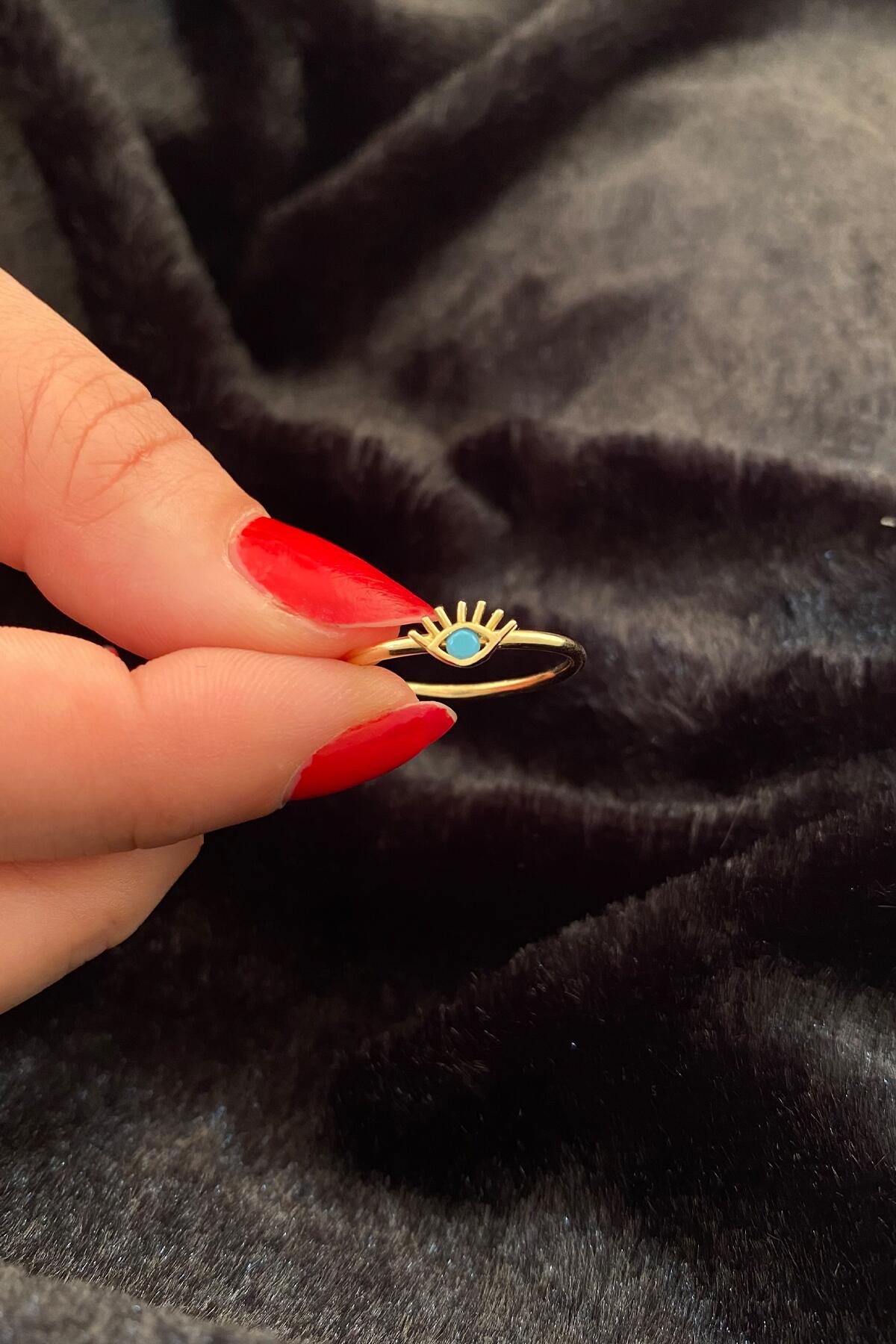 14K Gold Evil Eye Ring