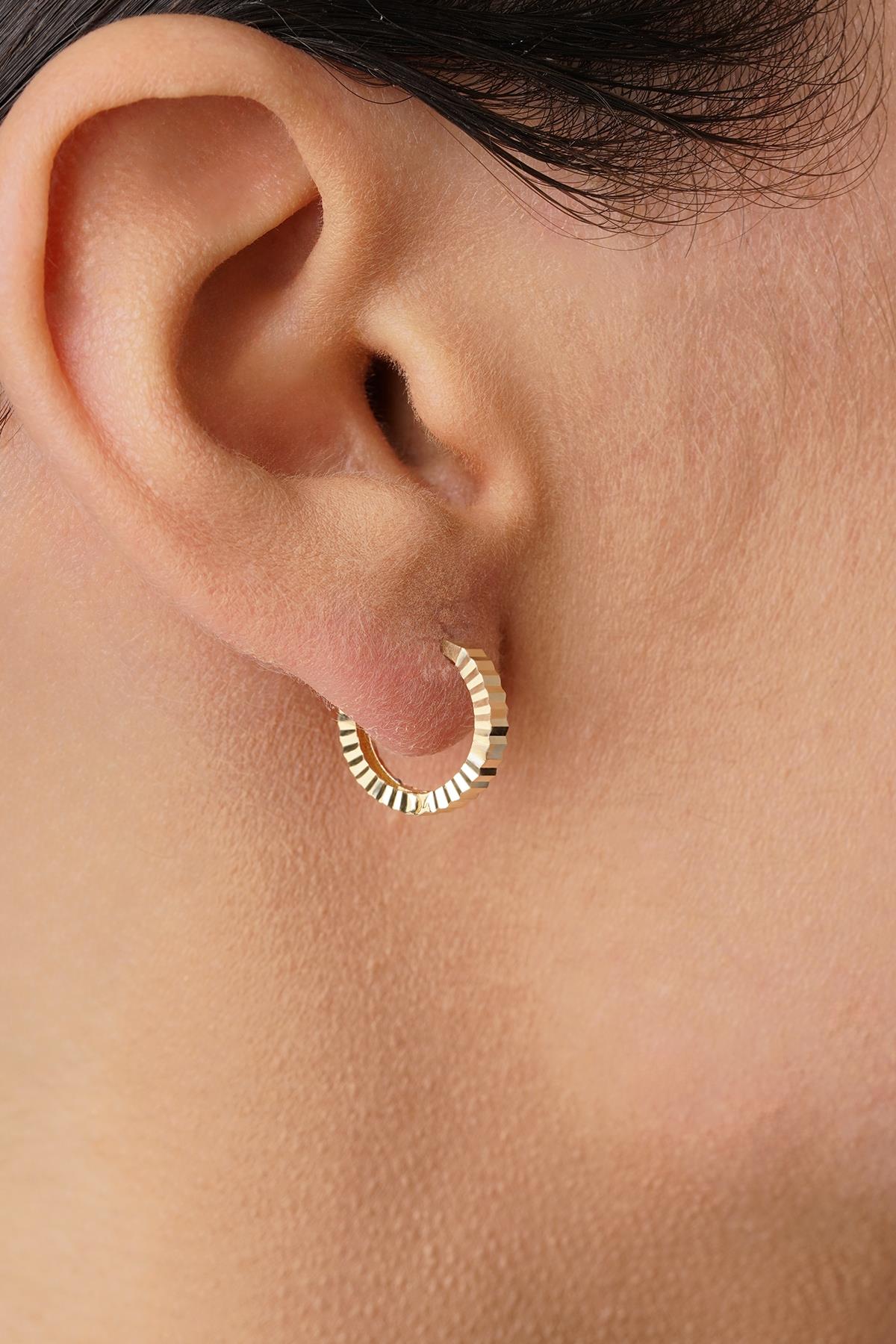 14K Gold Extra Small Sparkle Huggies