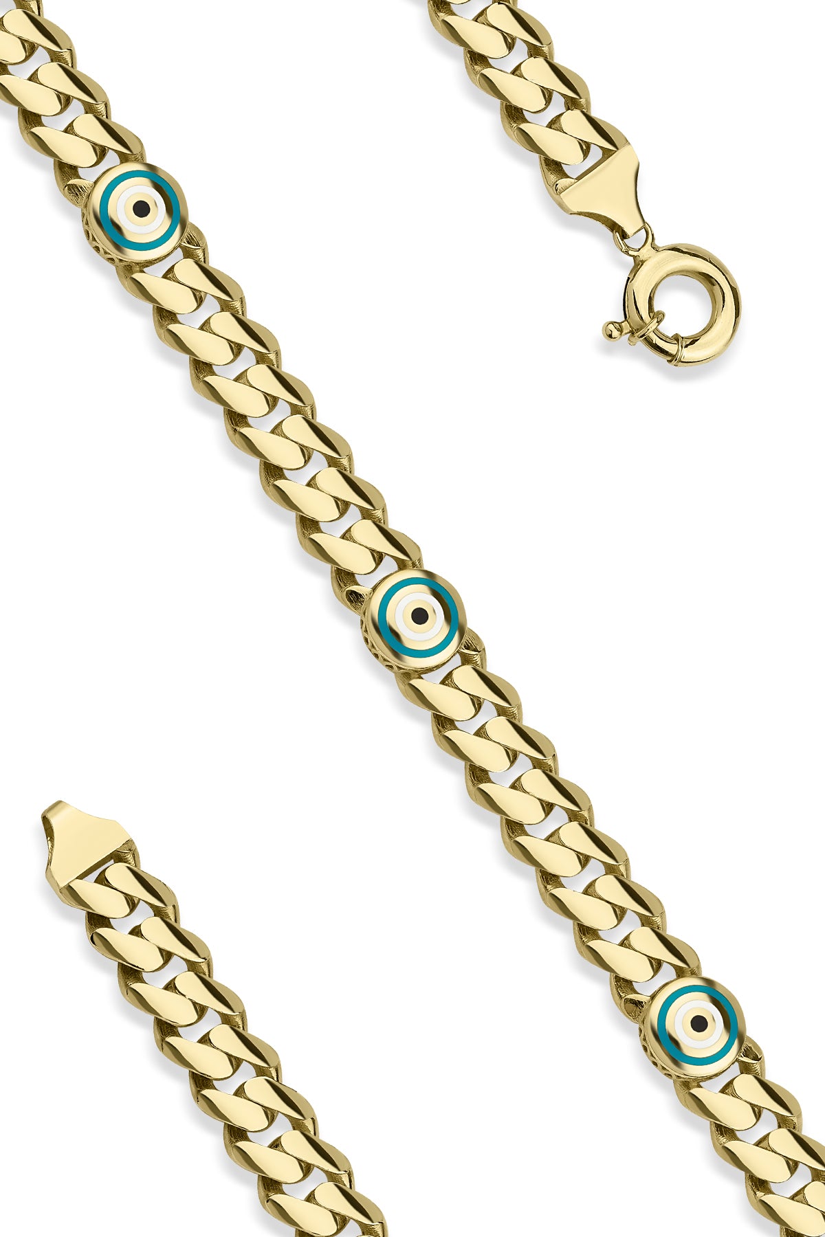 14K Gold Eye Detail Gourmet Bracelet