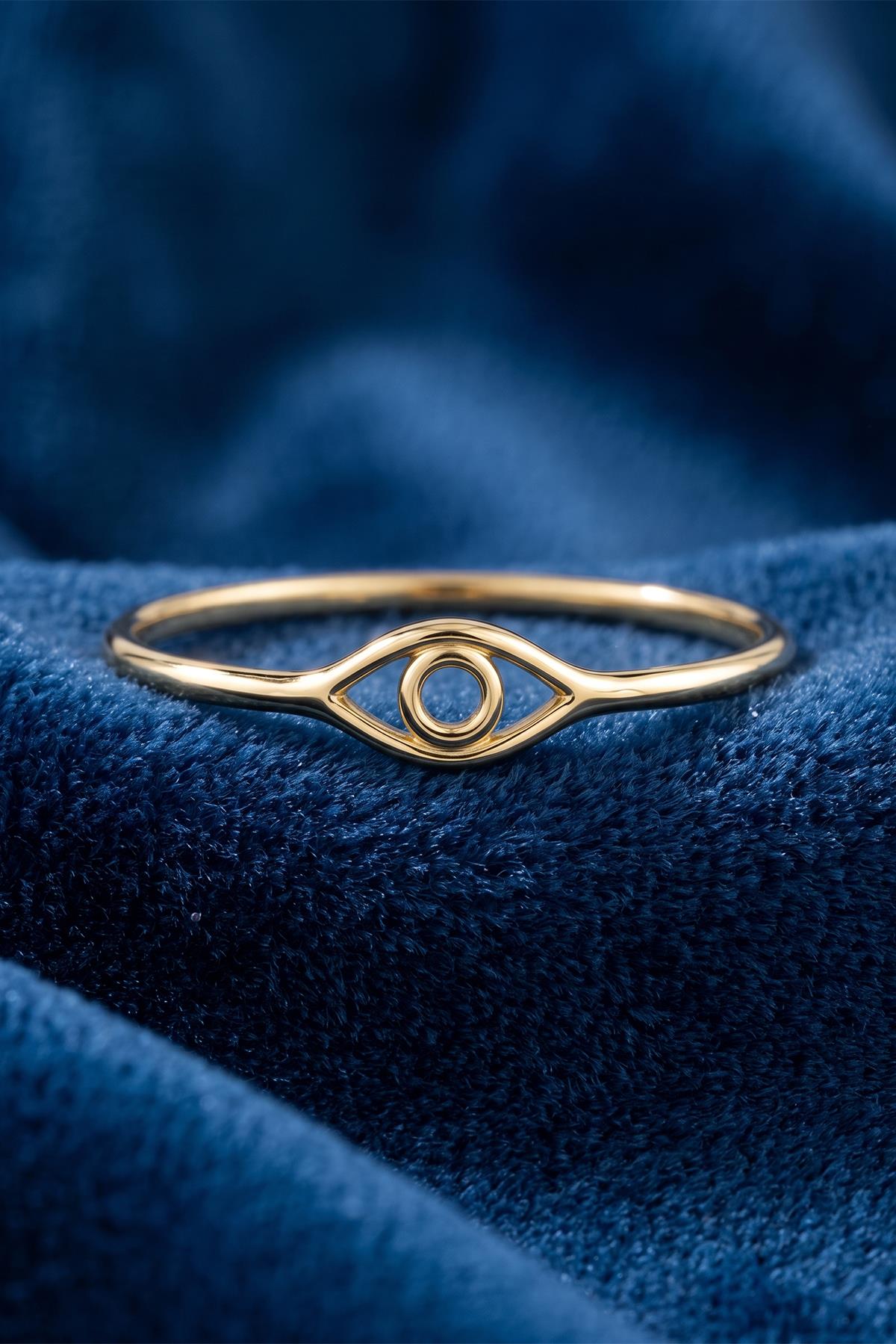 14K Gold Eye Pattern Ring