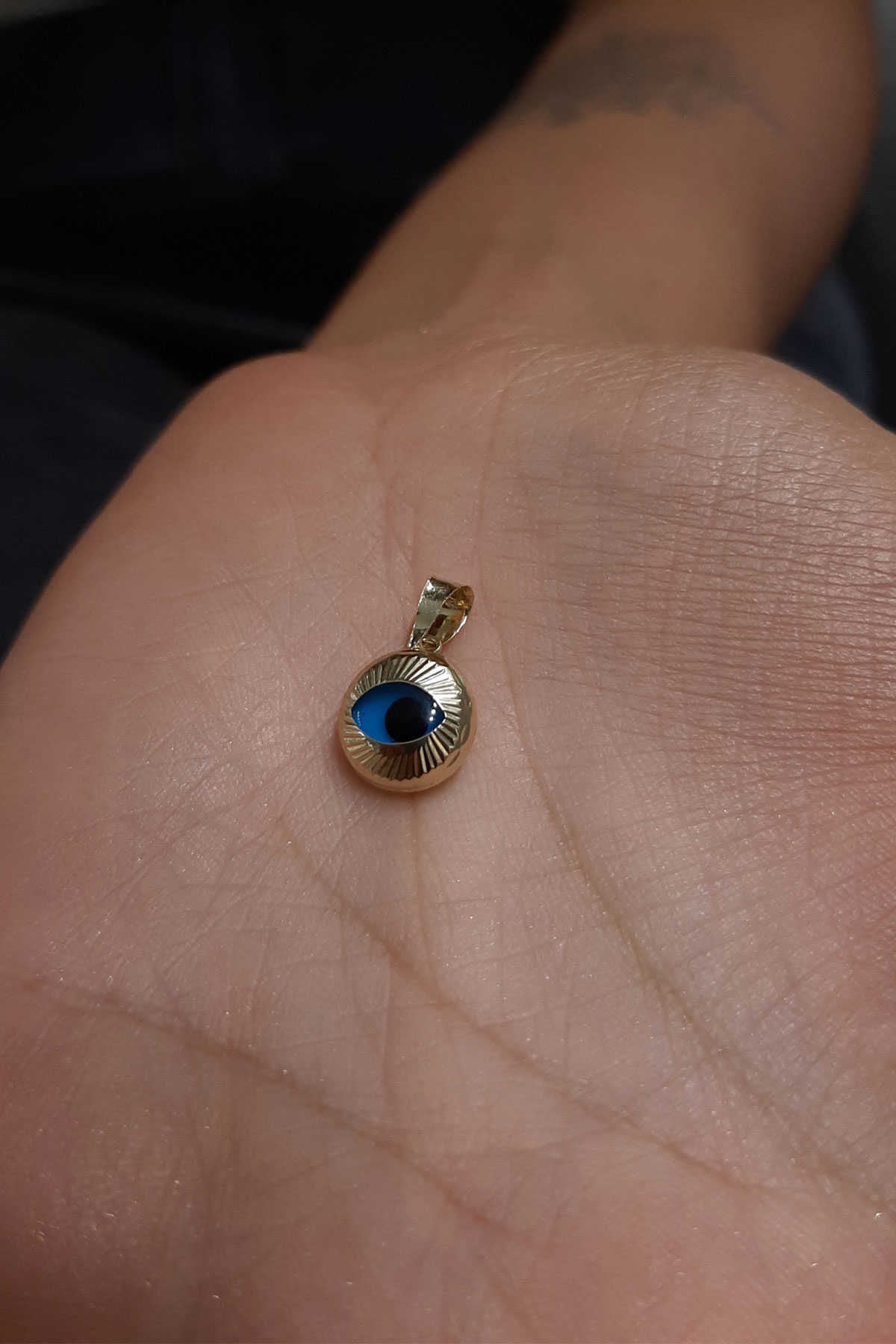 14K Gold Eye Pendant