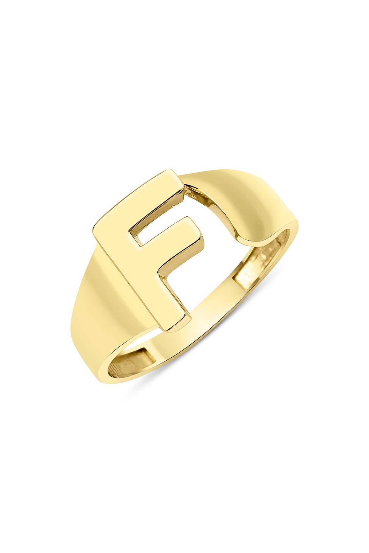 14k Gold F Initial Ring