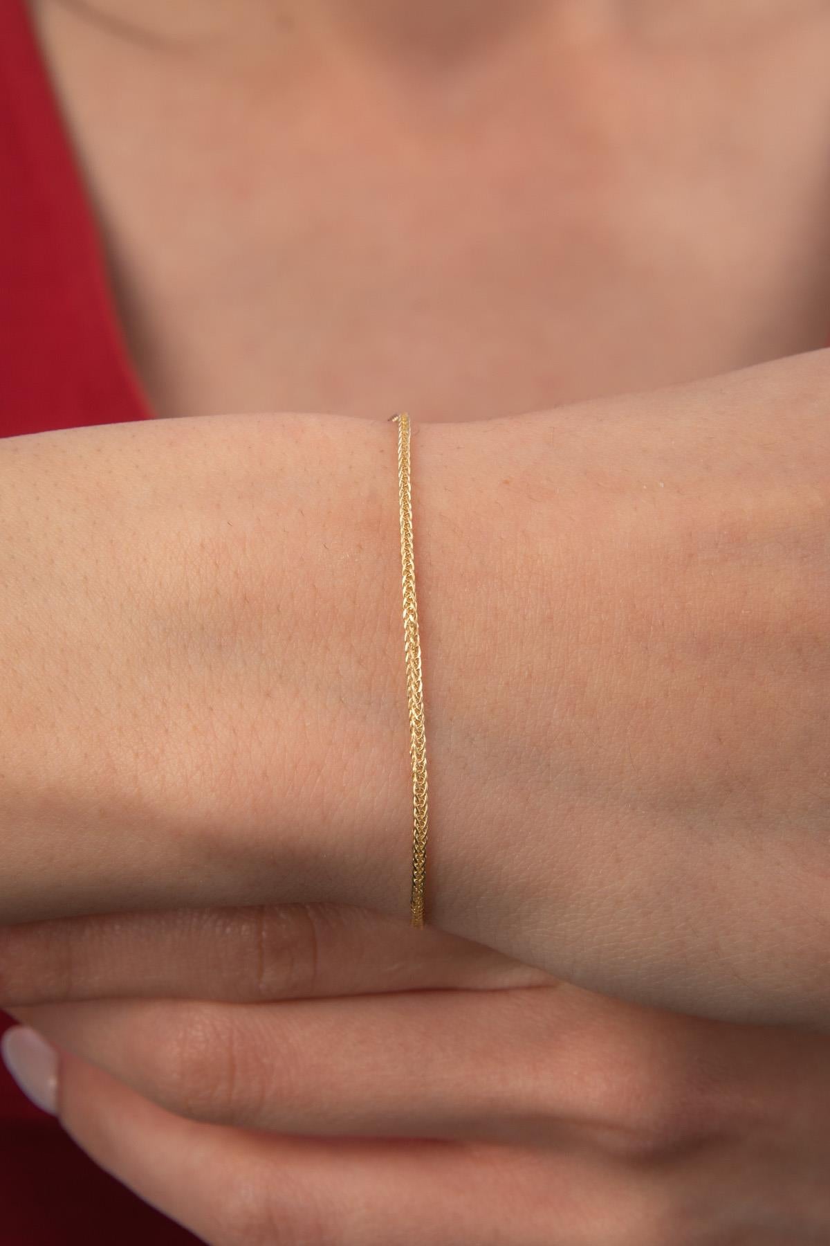 14K Gold Fine Foxtail Bracelet   0.041 inch