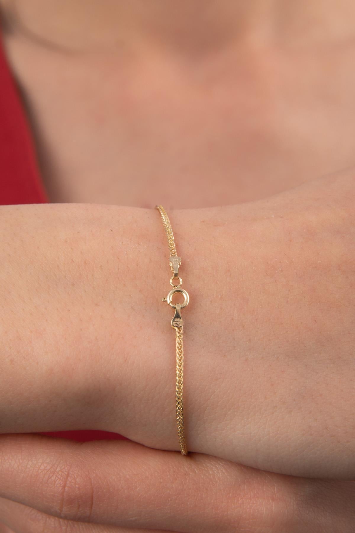 14K Gold Fine Foxtail Bracelet   0.041 inch