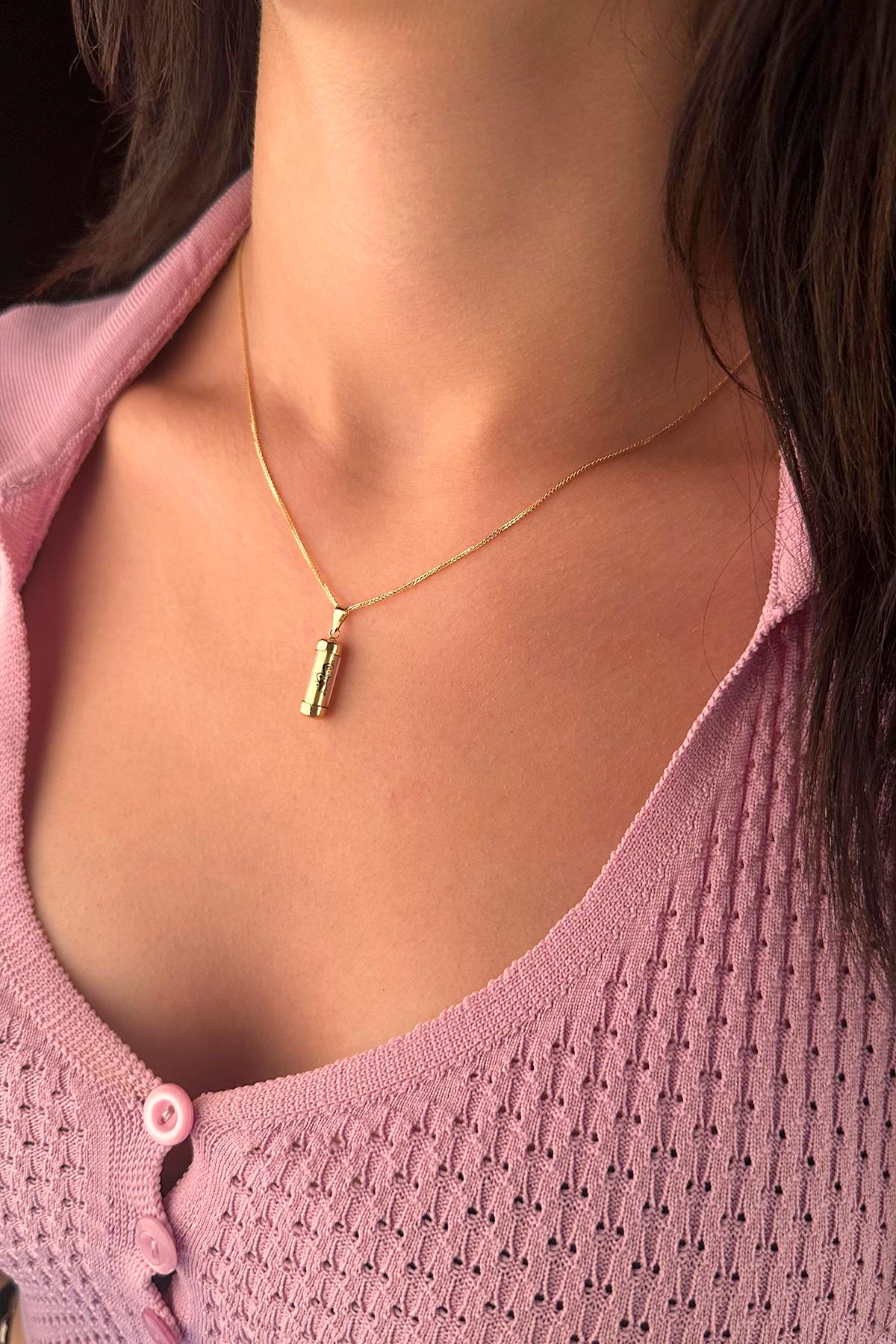 14K Gold Fine Foxtail Cevsen Necklace