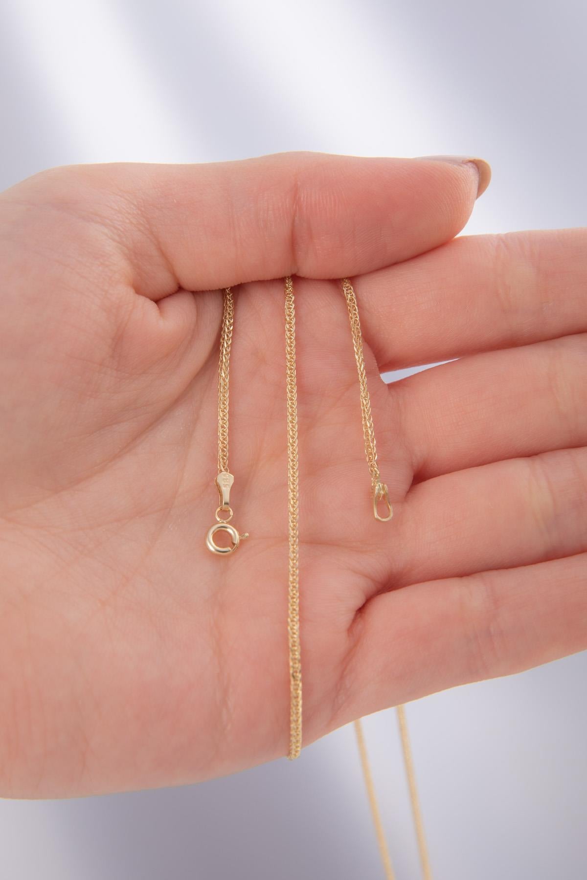 14K Gold Fine Foxtail Necklace   0.041 inch