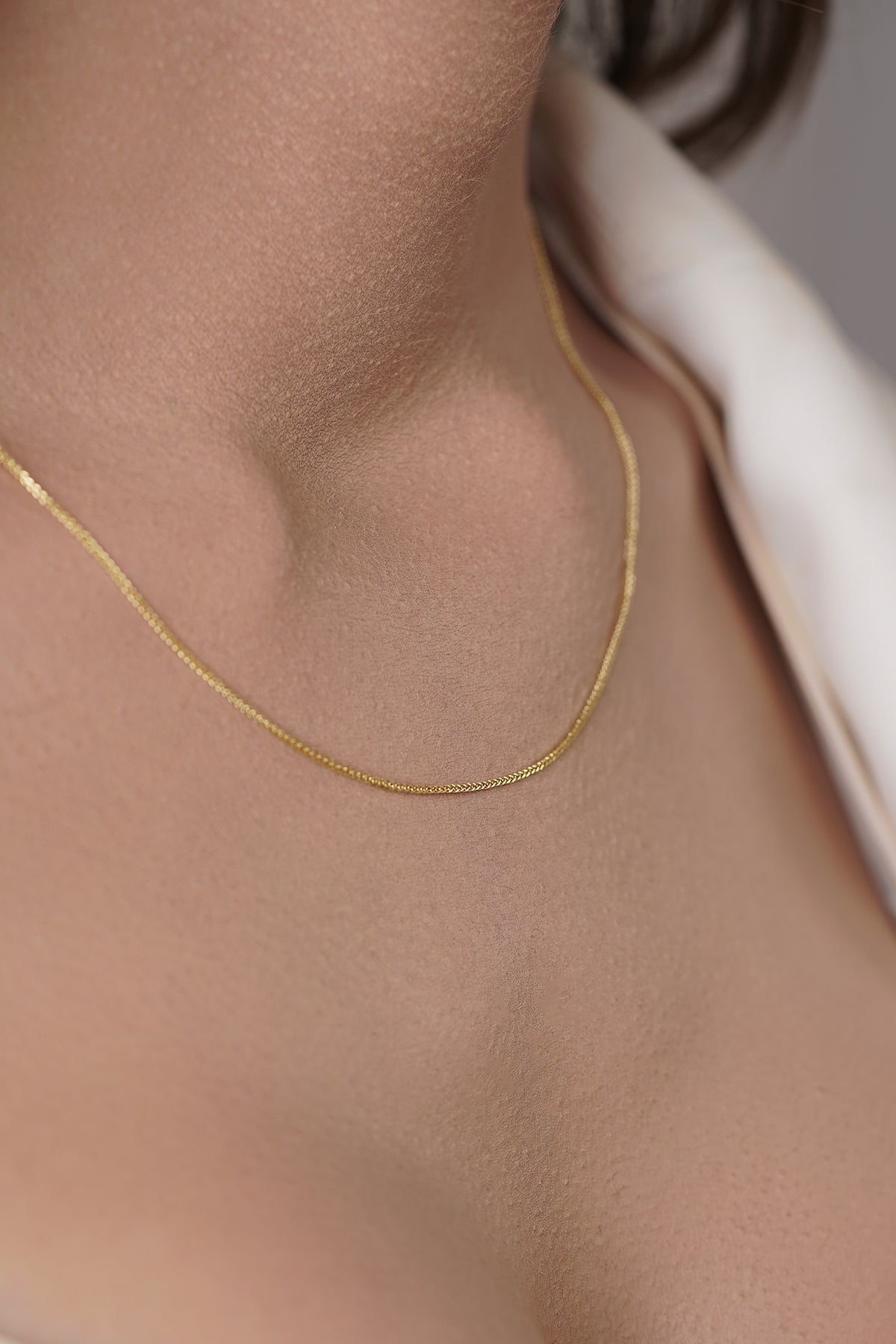 14K Gold Fine Foxtail Necklace