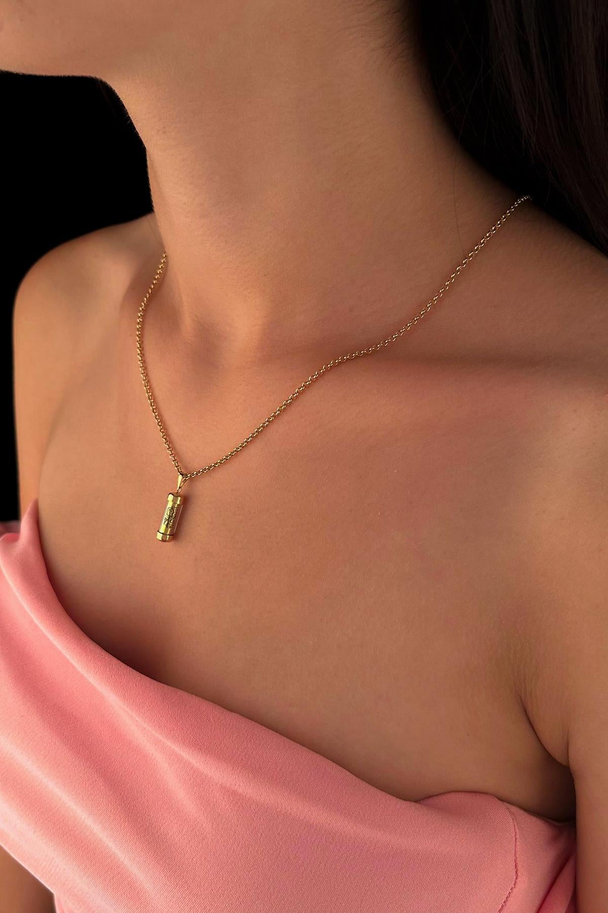 14K Gold Fine Rolo Chain Cevsen Necklace