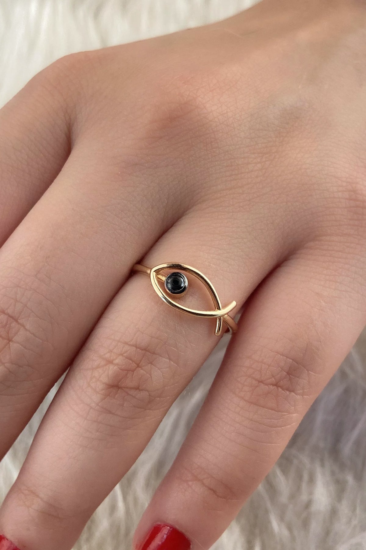 14K Gold Fish Ring 1