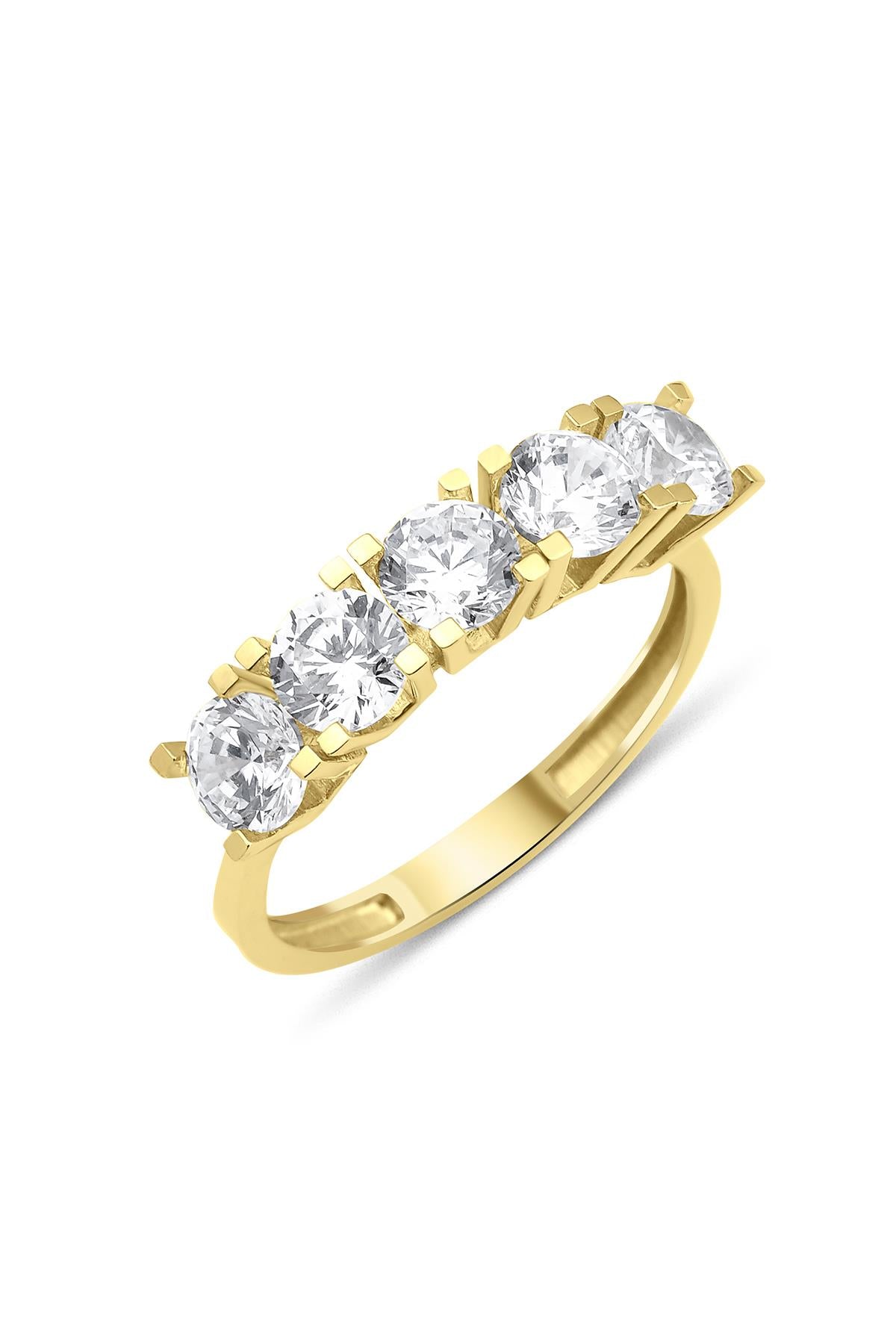 14K Gold Five Stone Ring