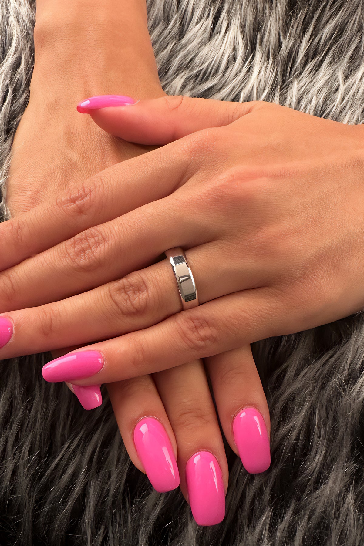 14K Gold Flat Court Shape Women Wedding Ring  0.196 inch