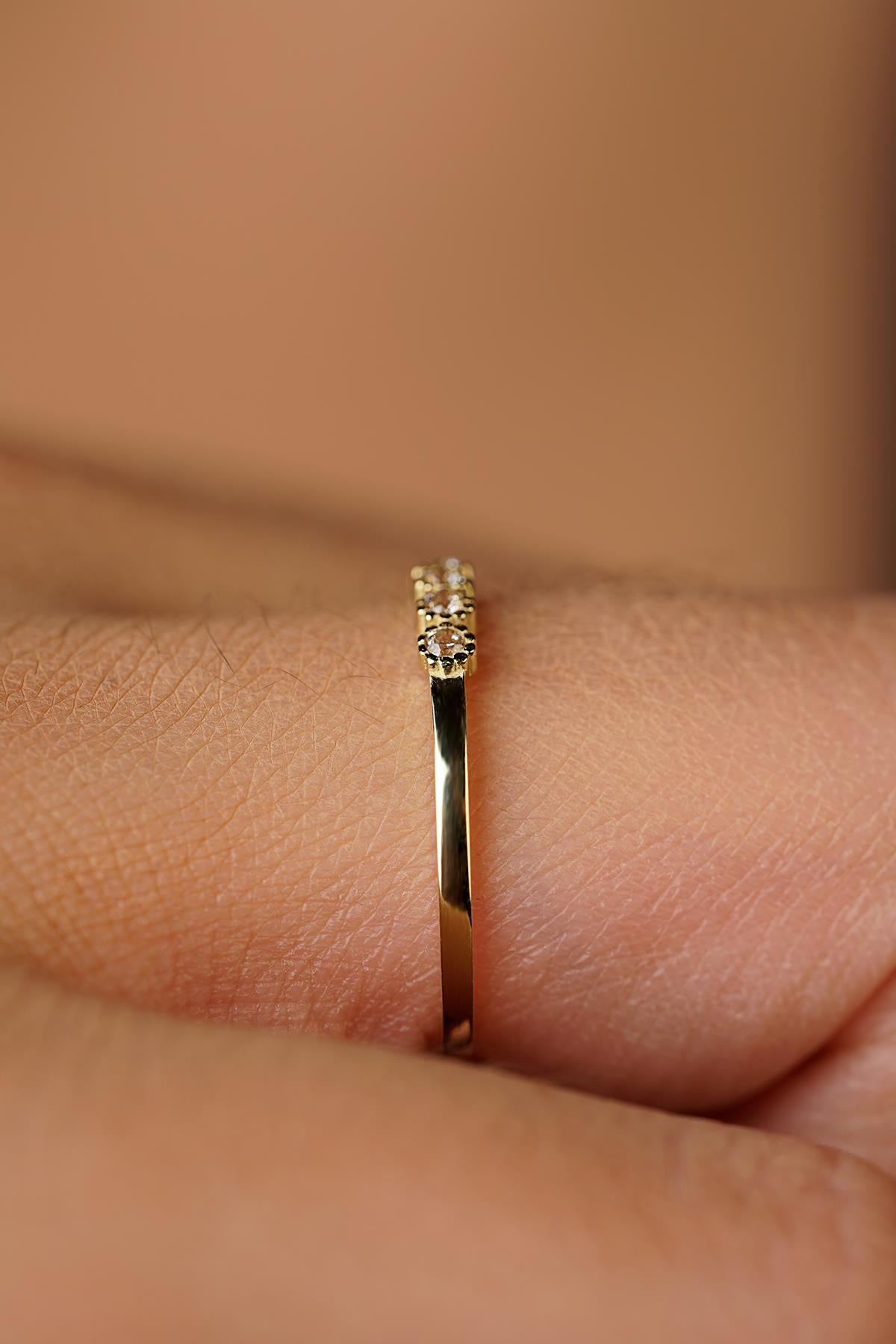14K Gold Floral Five-Stone Ring