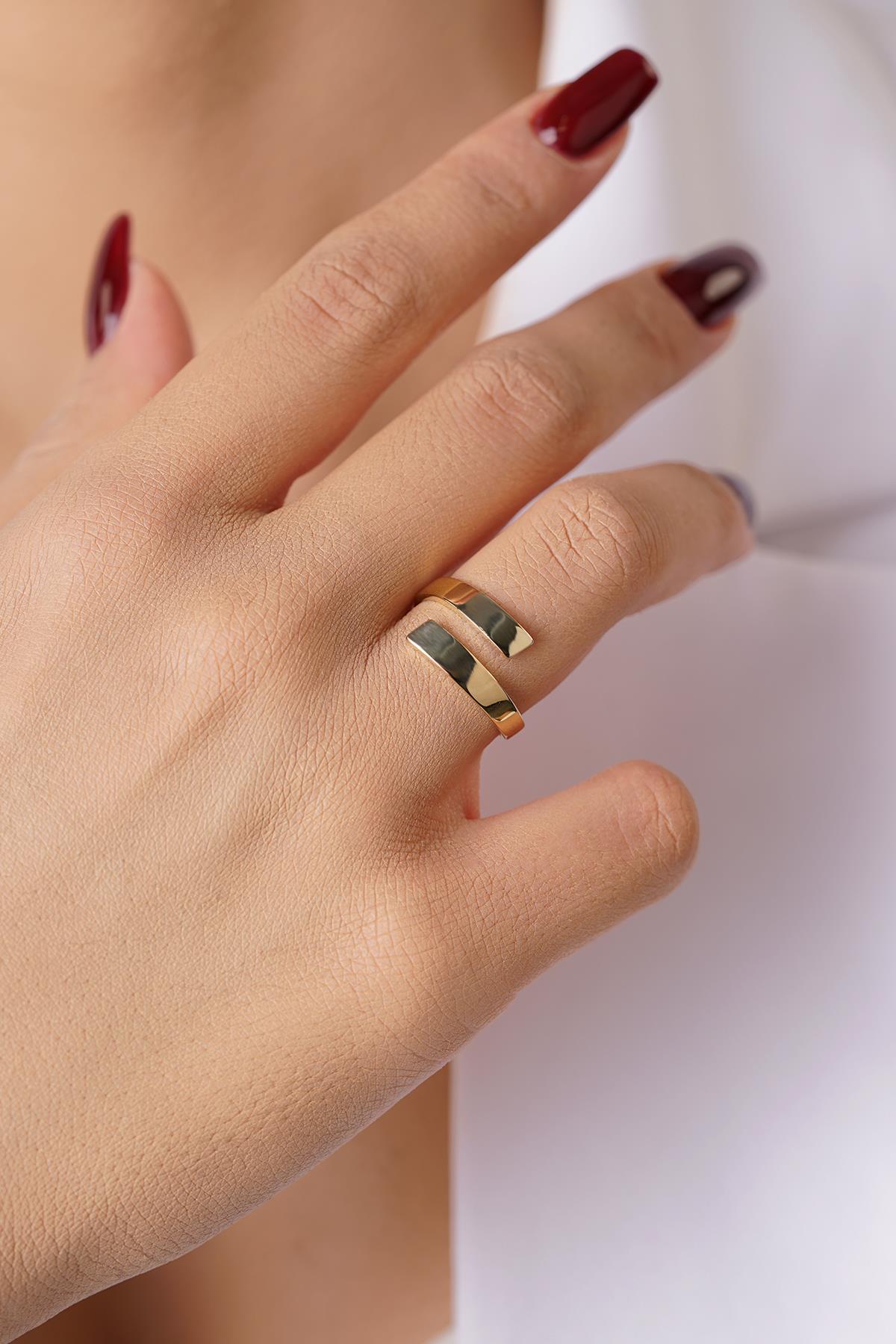 14K Gold Fork Ring