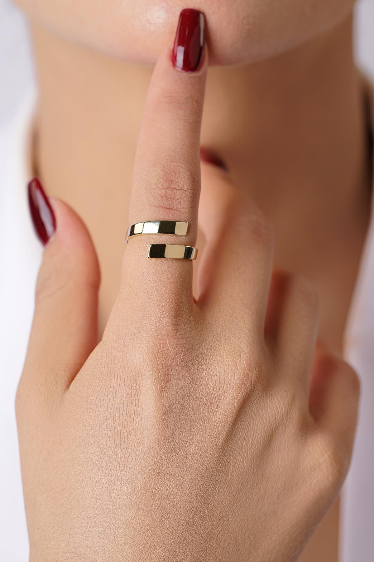14K Gold Fork Ring