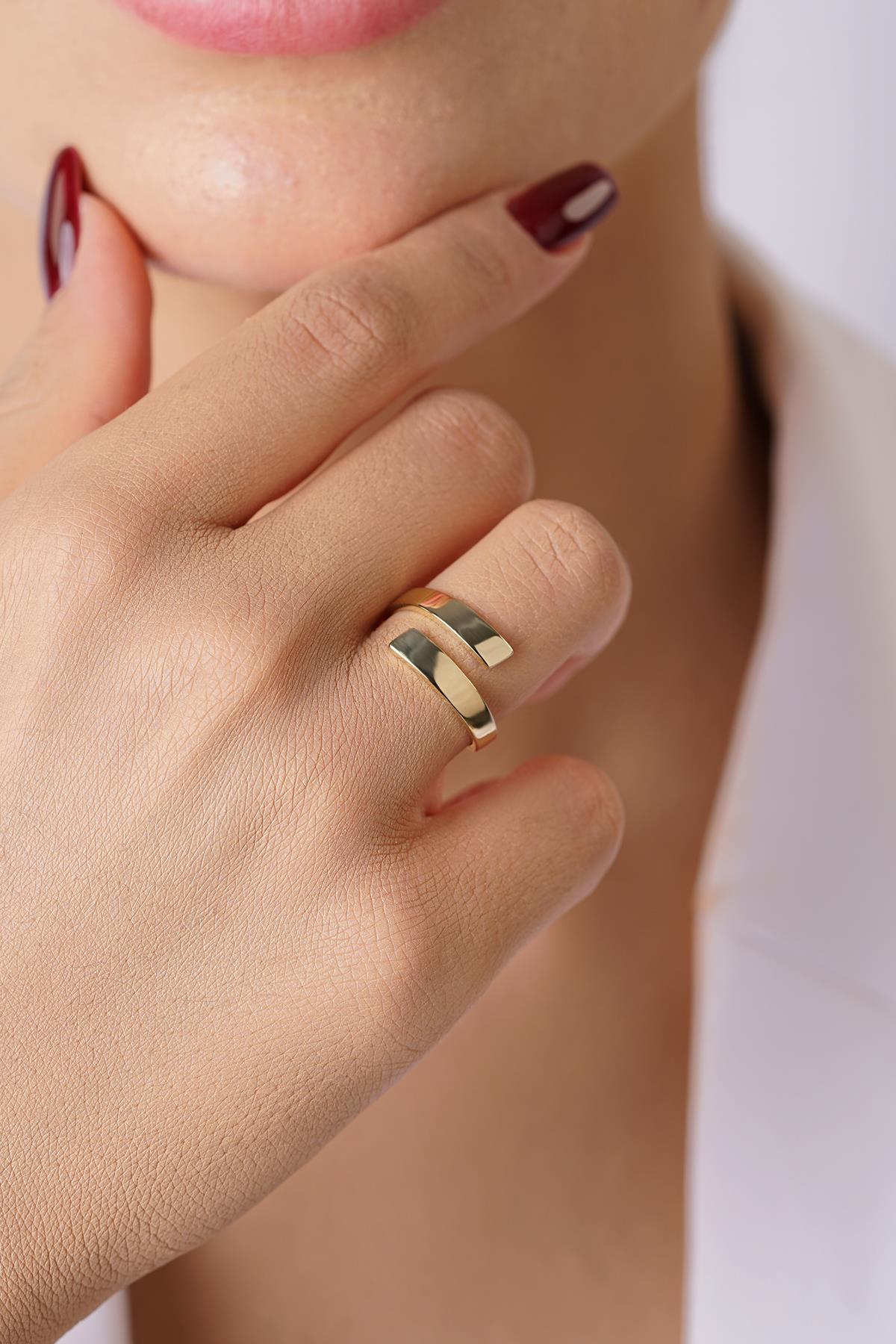14K Gold Fork Ring