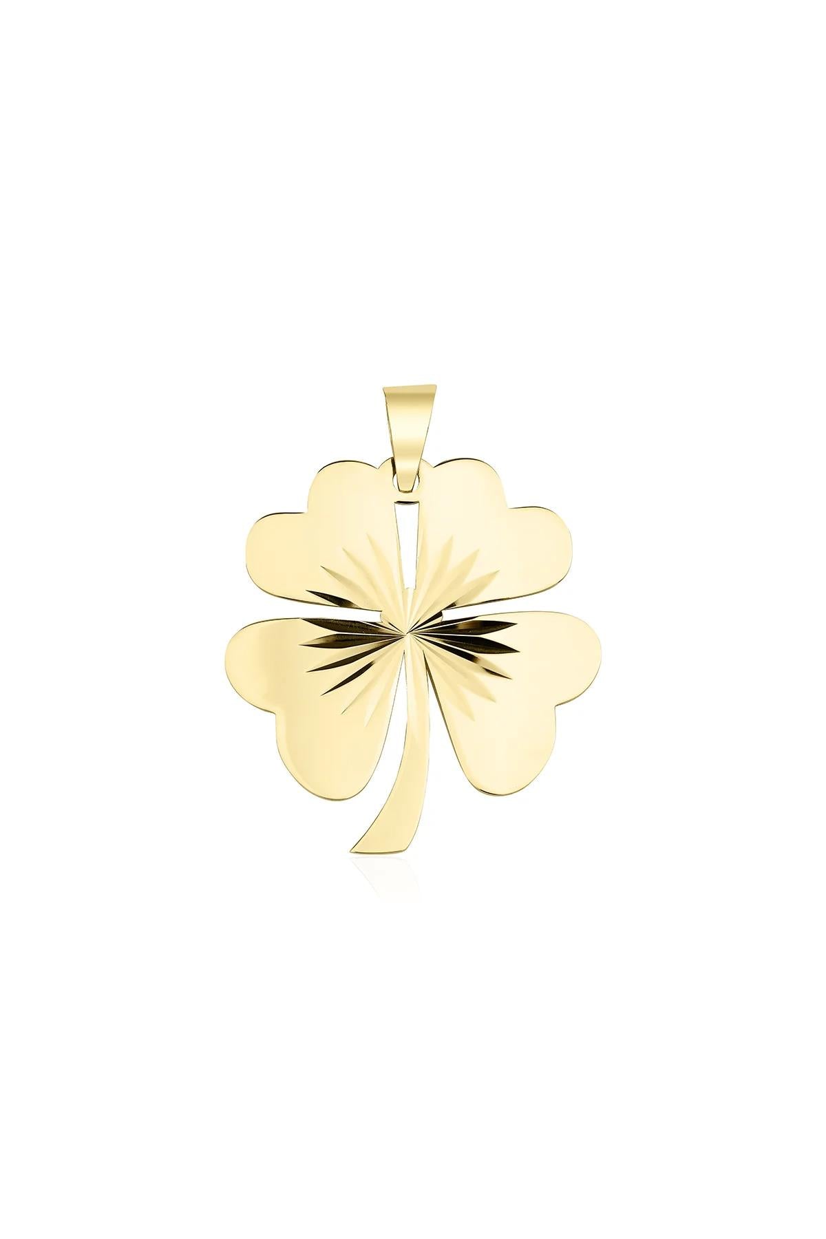 14K Gold Four Leaf Clover Charm