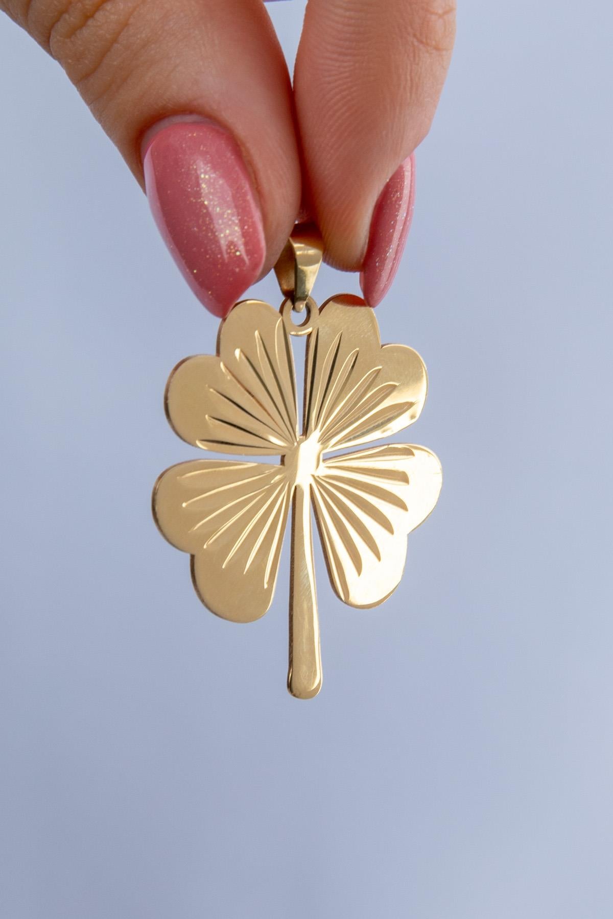 14K Gold Four Leaf Clover Charm