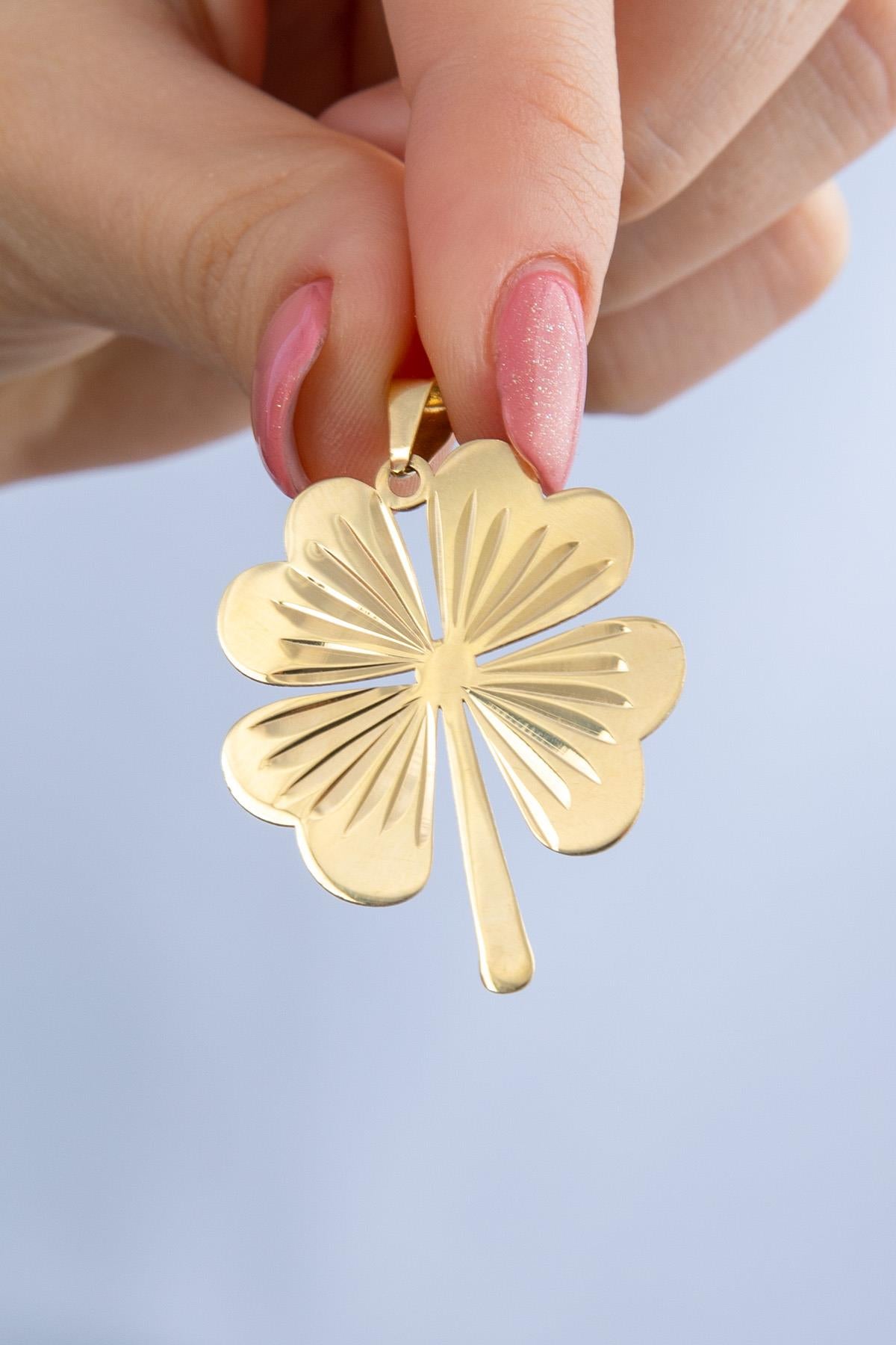 14K Gold Four Leaf Clover Charm