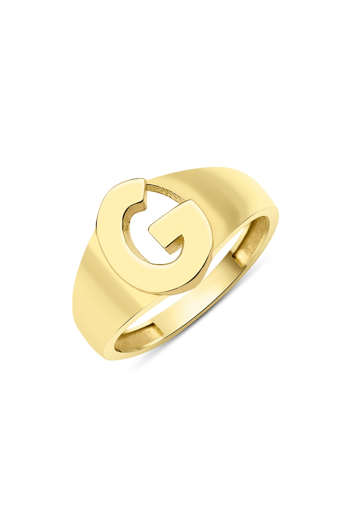 14k Gold G Initial Ring