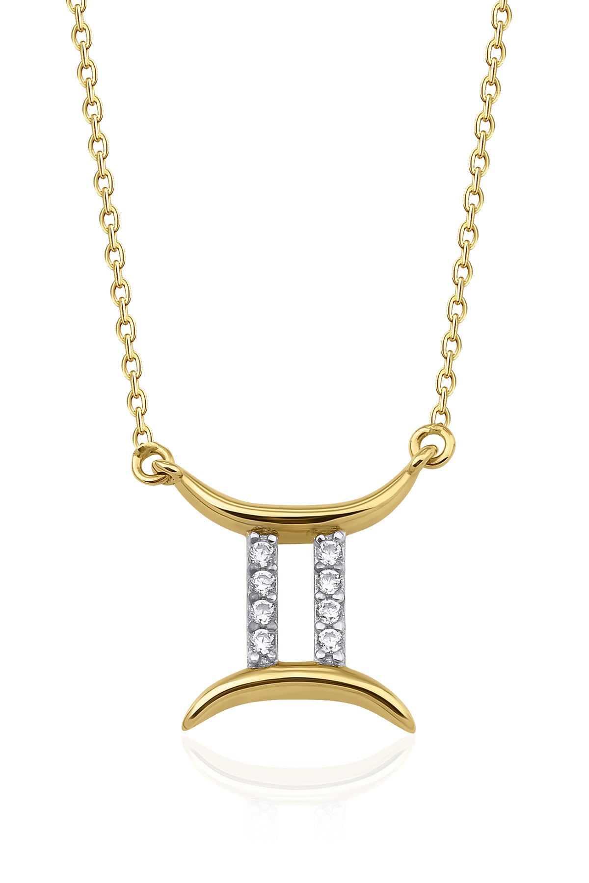 14K Gold Gemini Zodiac Sign Necklace