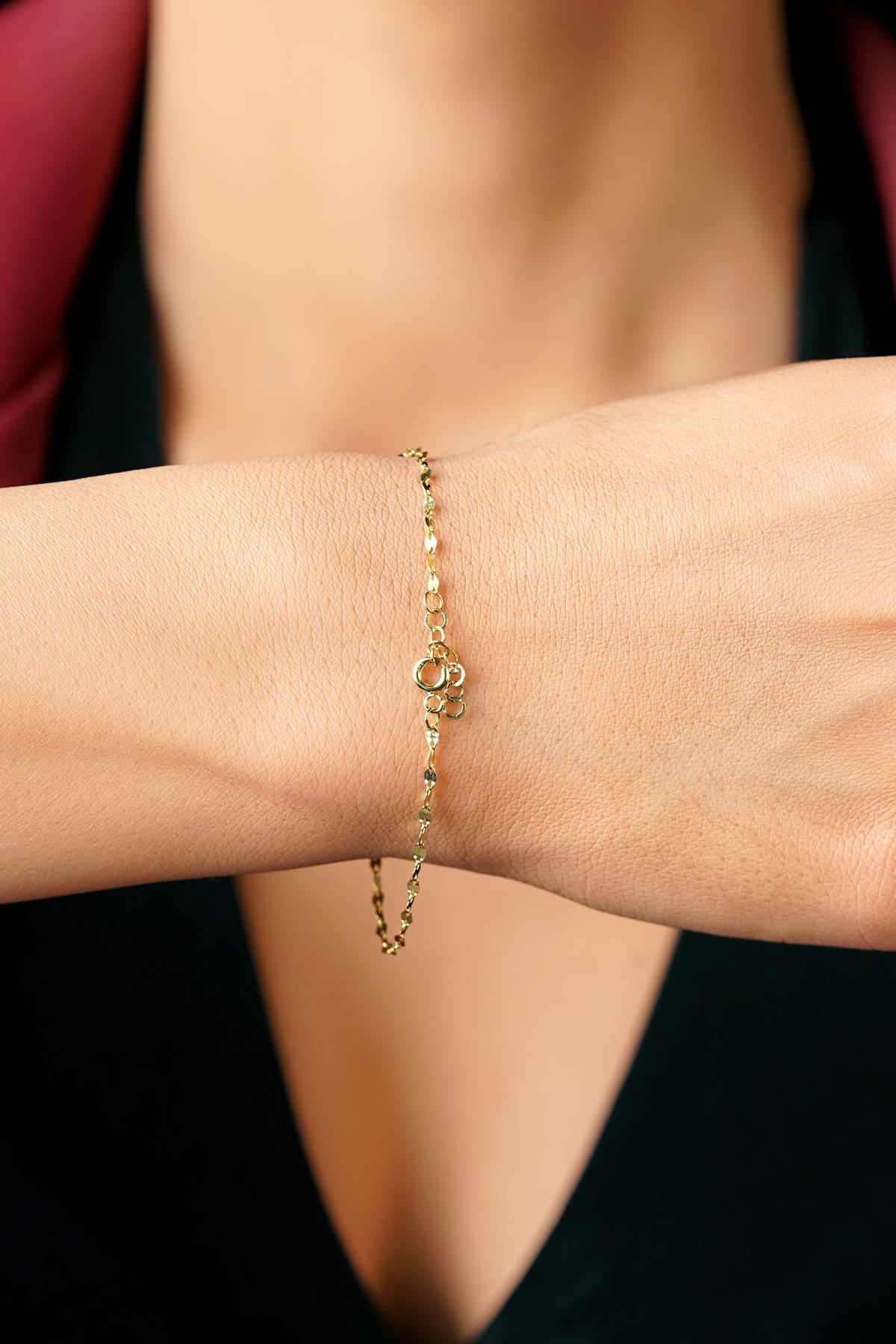 14K Gold Geometric Star Mirror Bracelet