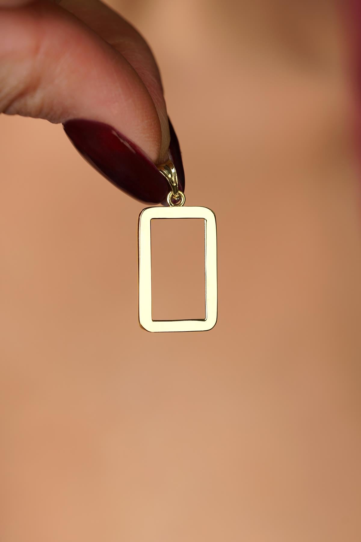 14K Solid Gold Gram Gold Coin Frame Pendant