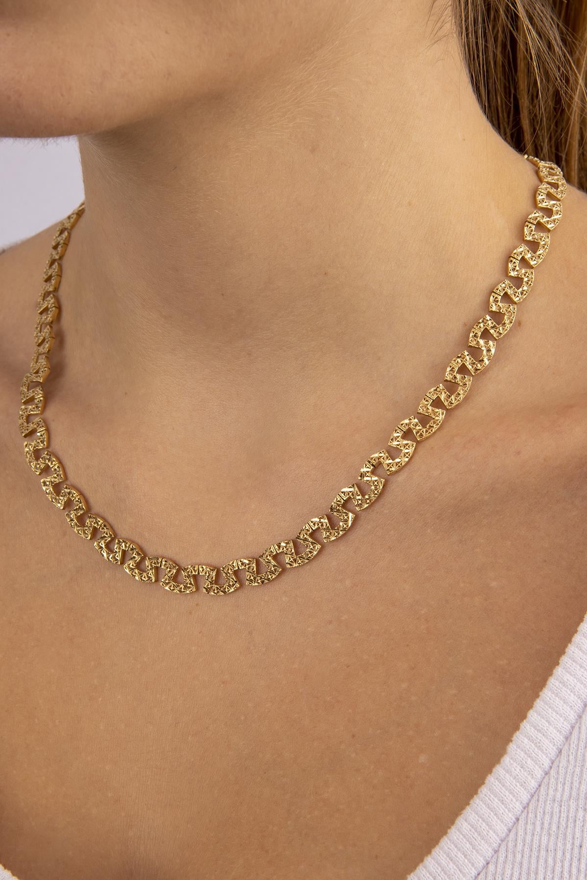 14K Gold Greca Necklace