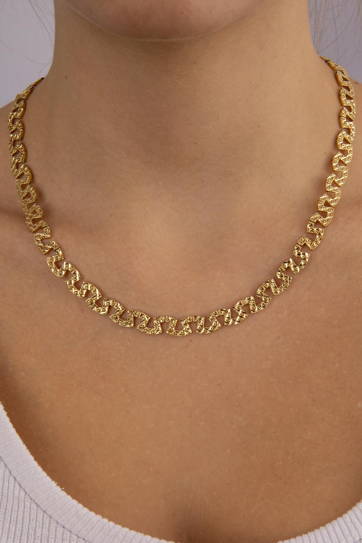 14K Gold Greca Necklace