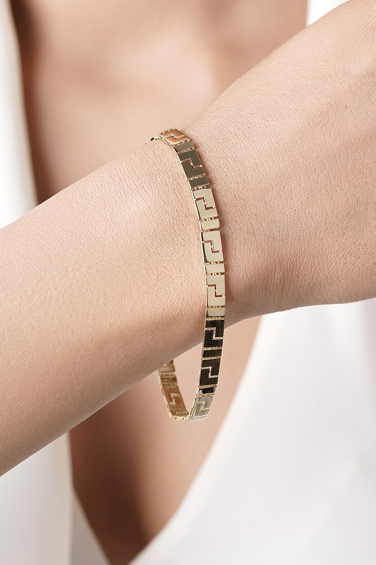 14K Gold Greek Key Bracelet