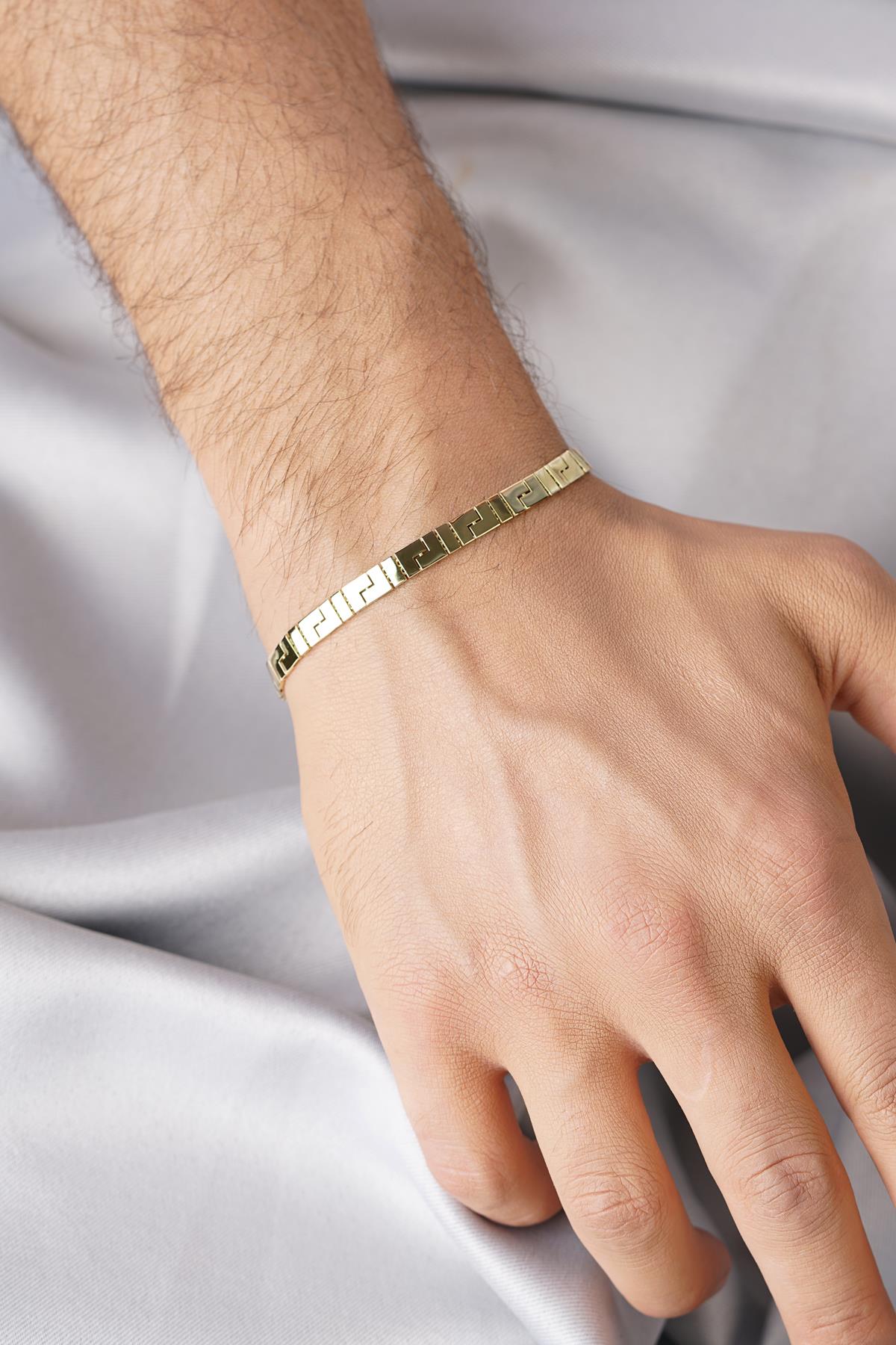 14K Gold Greek Key Bracelet