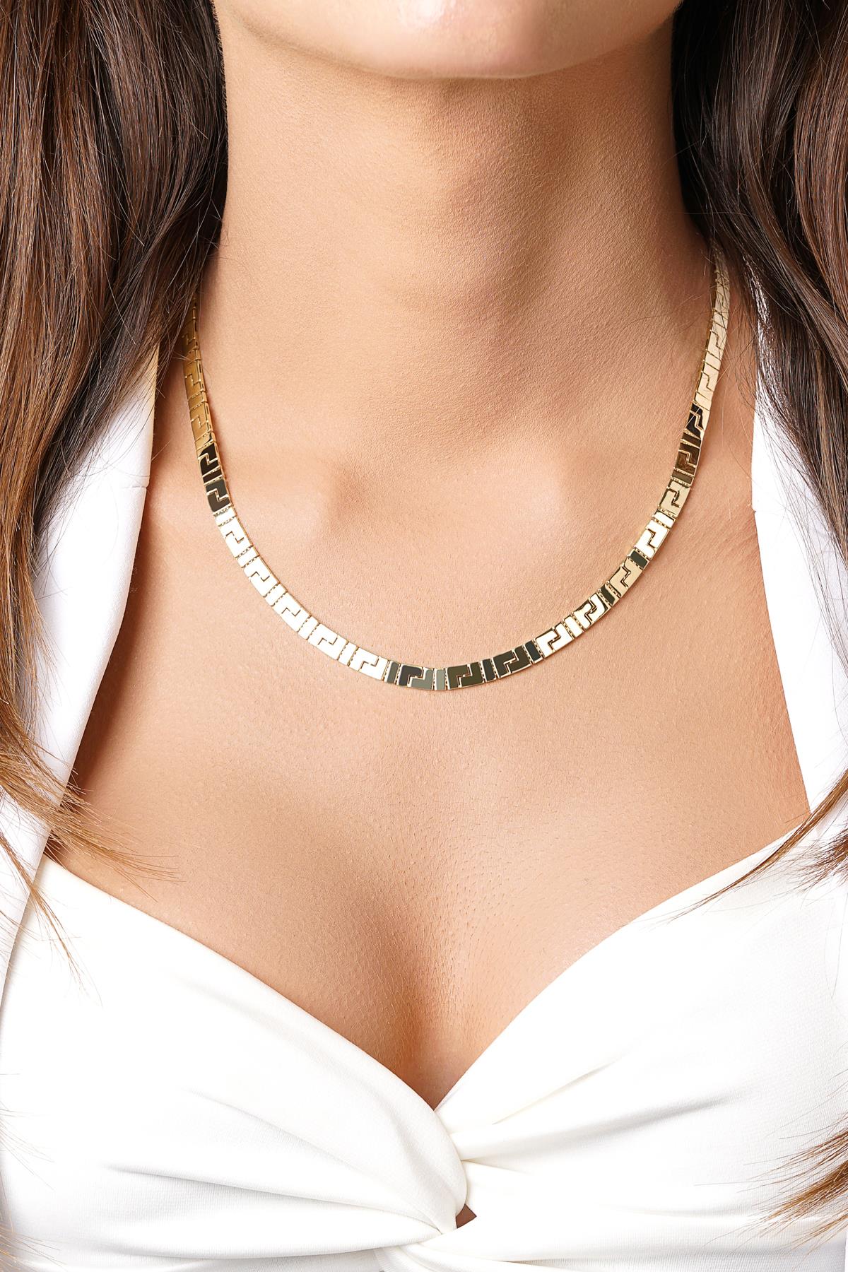 14K Gold Greek Pattern Necklace & Bracelet Set