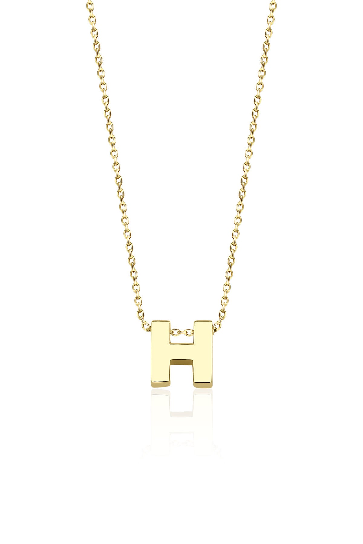 14K Gold H Initial Necklace