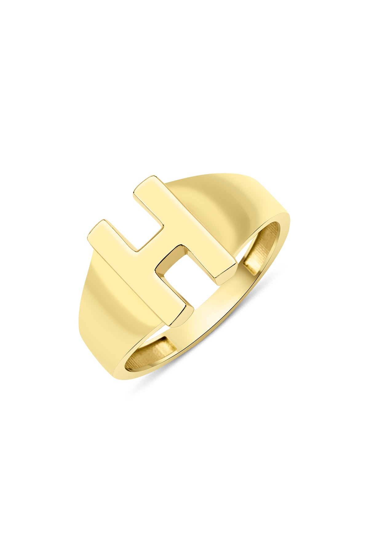 14k Gold H Initial Ring