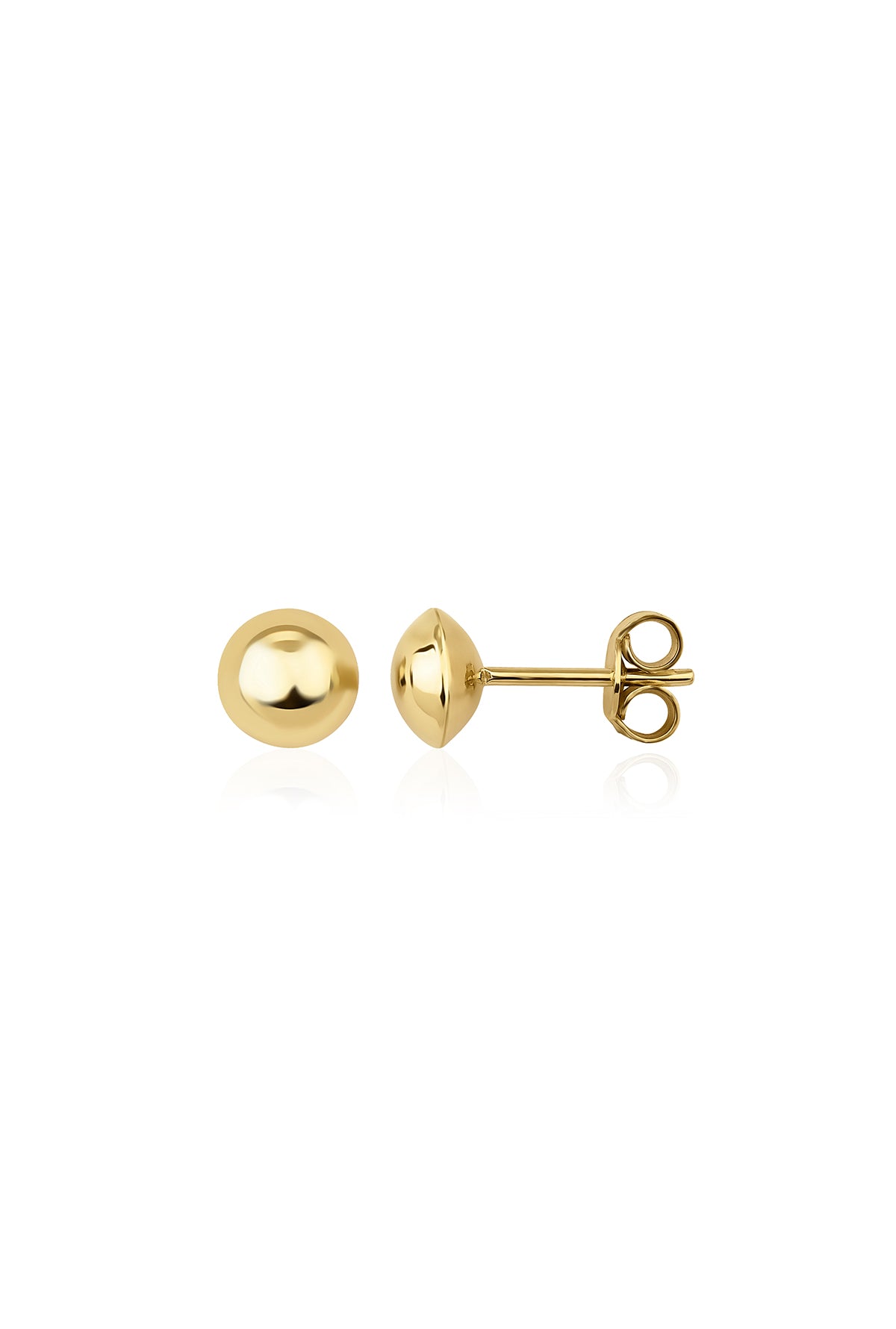 14K Gold Half Ball Stud Earrings