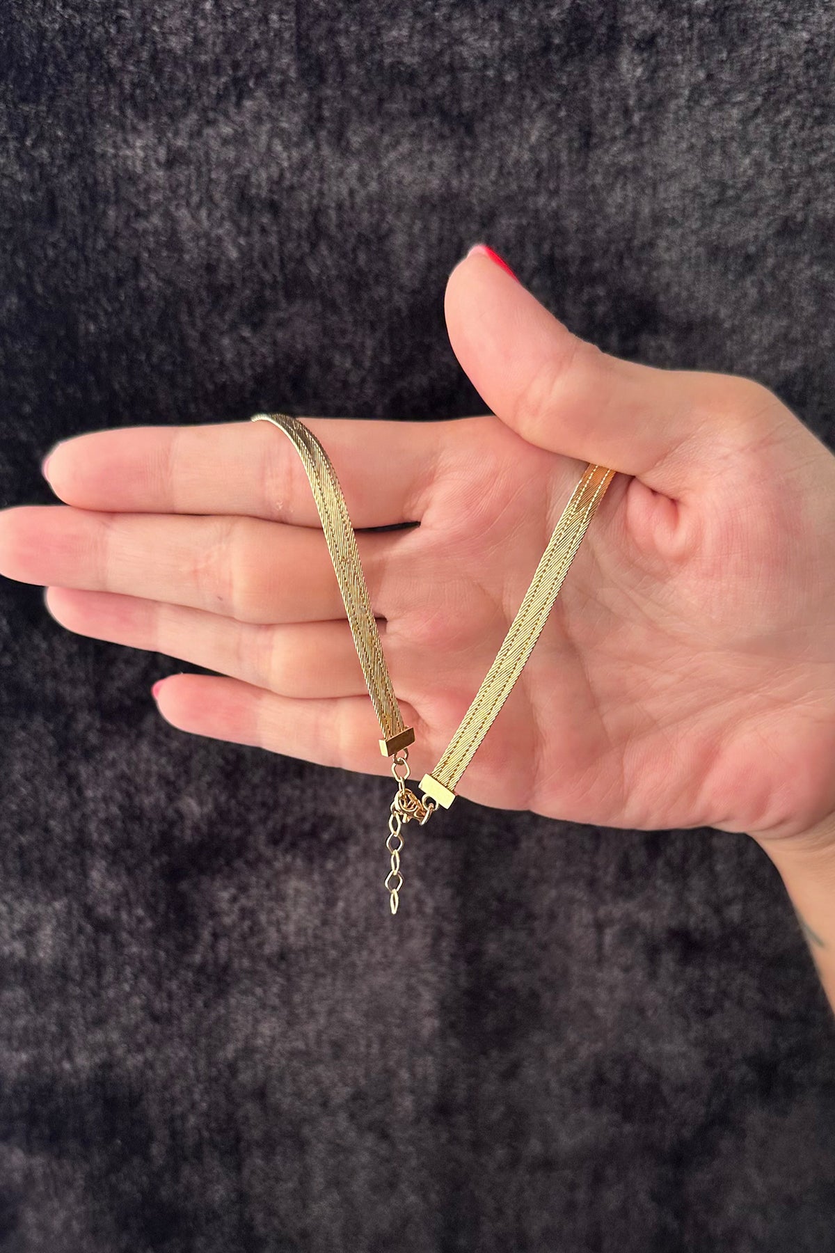 14K Gold Hand Knitted Choker Necklace