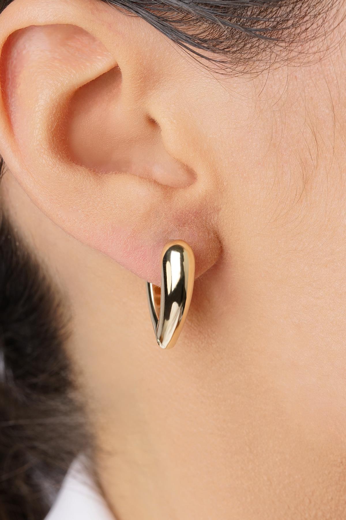 14K Gold Heart Motif Drop Earrings