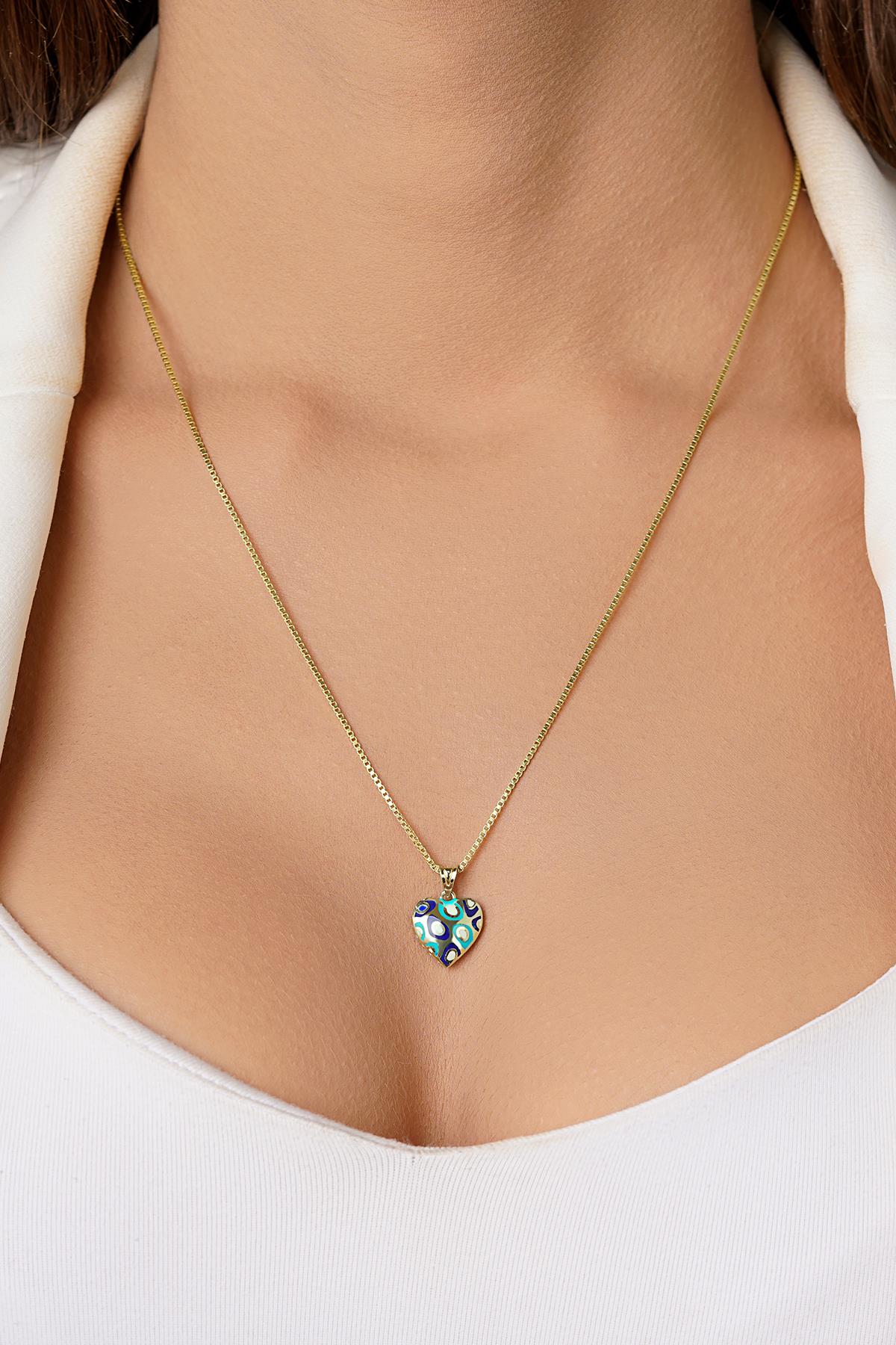 14K Gold Heart on Textured Box Chain