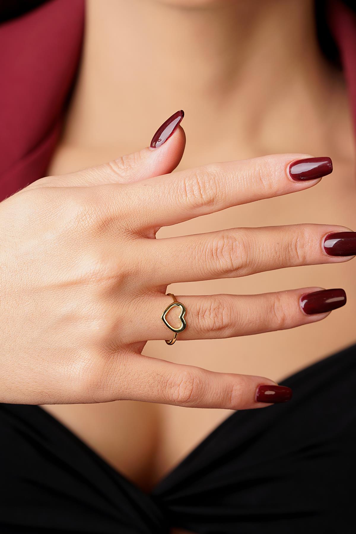 14K Gold Heart Shaped Ring