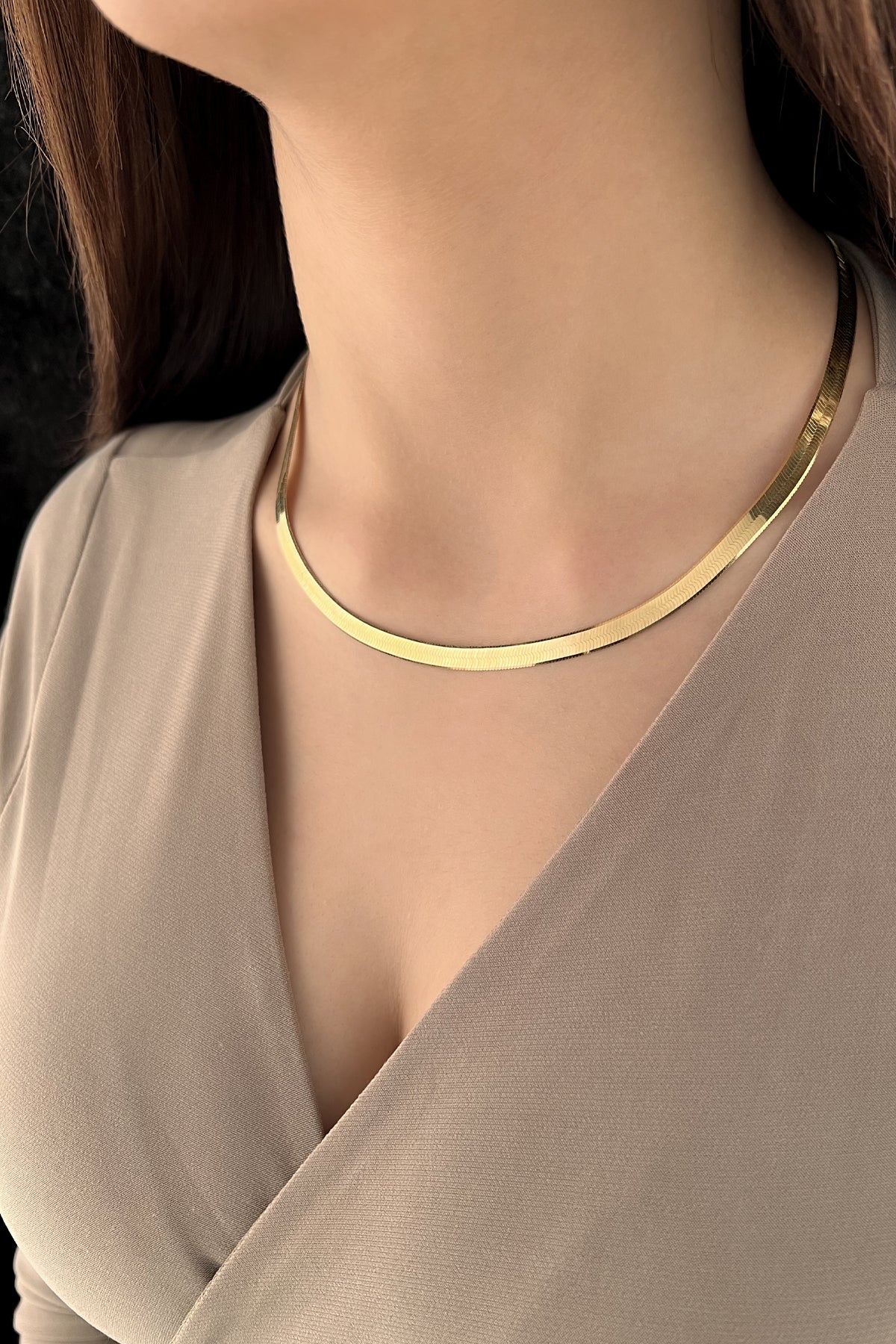 14K Gold Herringbone Chain  0.204 inch