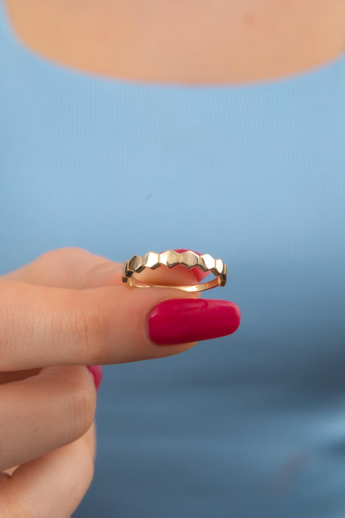 14K Gold Honeycomb Ring