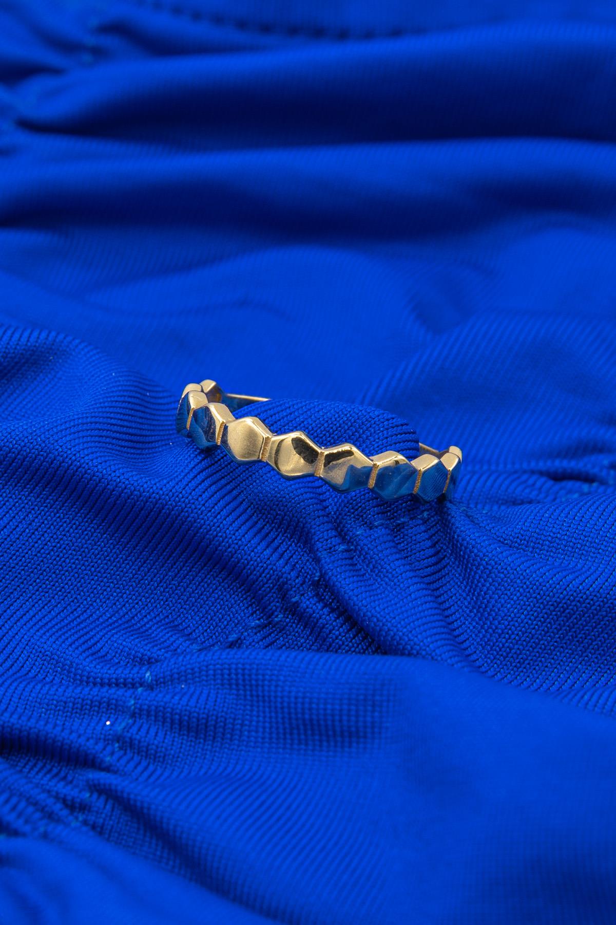 14K Gold Honeycomb Ring